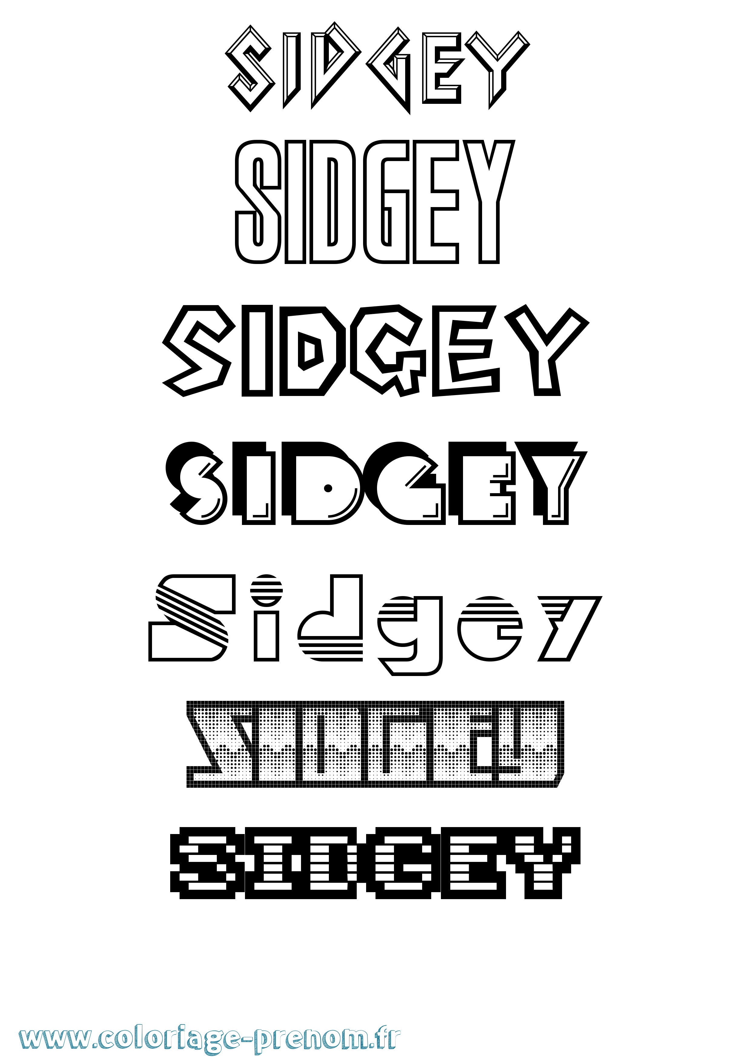 Coloriage Sidgey Jeux Vidéos Coloriage prénom Sidgey Jeux Vidéos