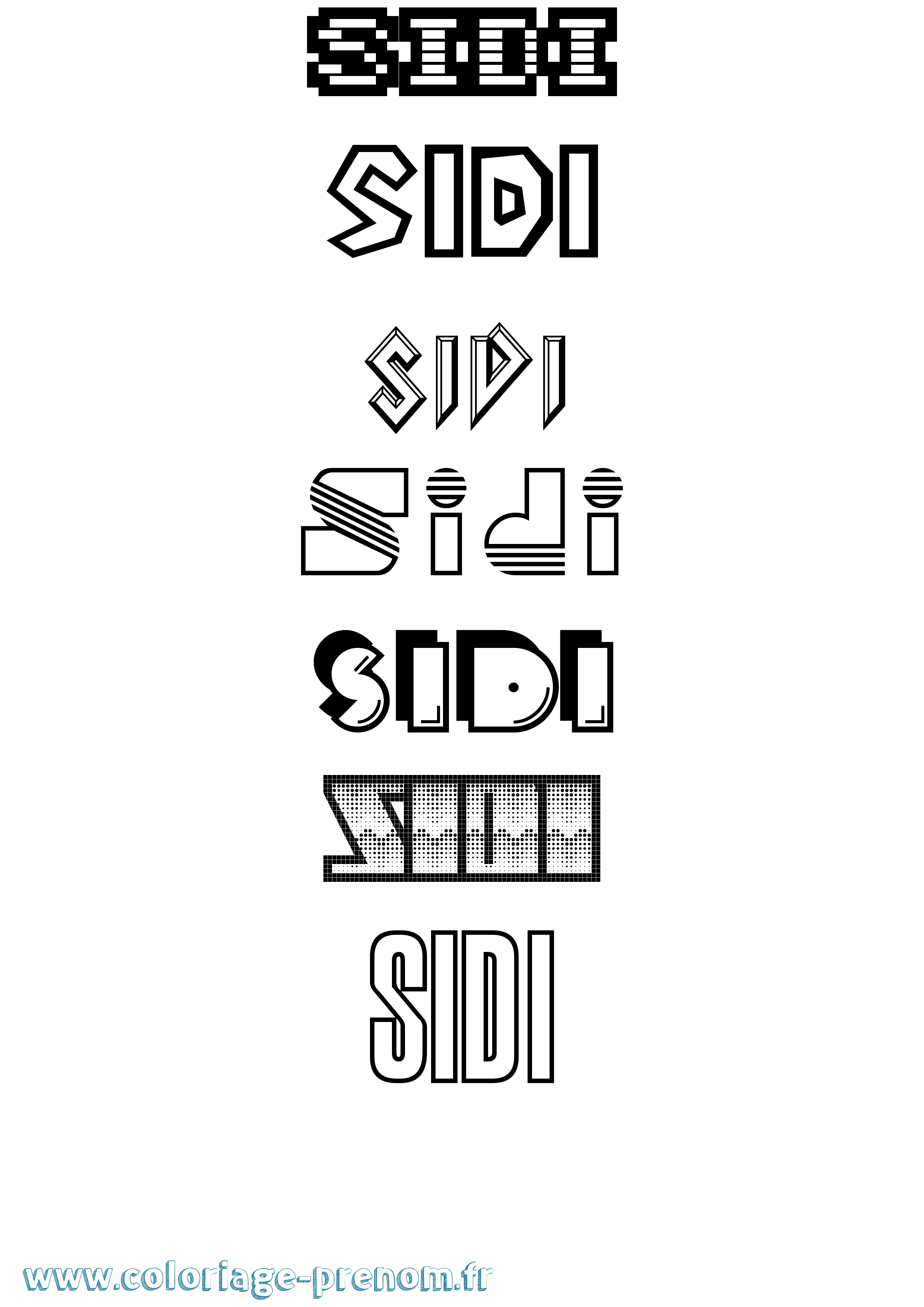 Coloriage Sidi Jeux Vidéos Coloriage prénom Sidi Jeux Vidéos