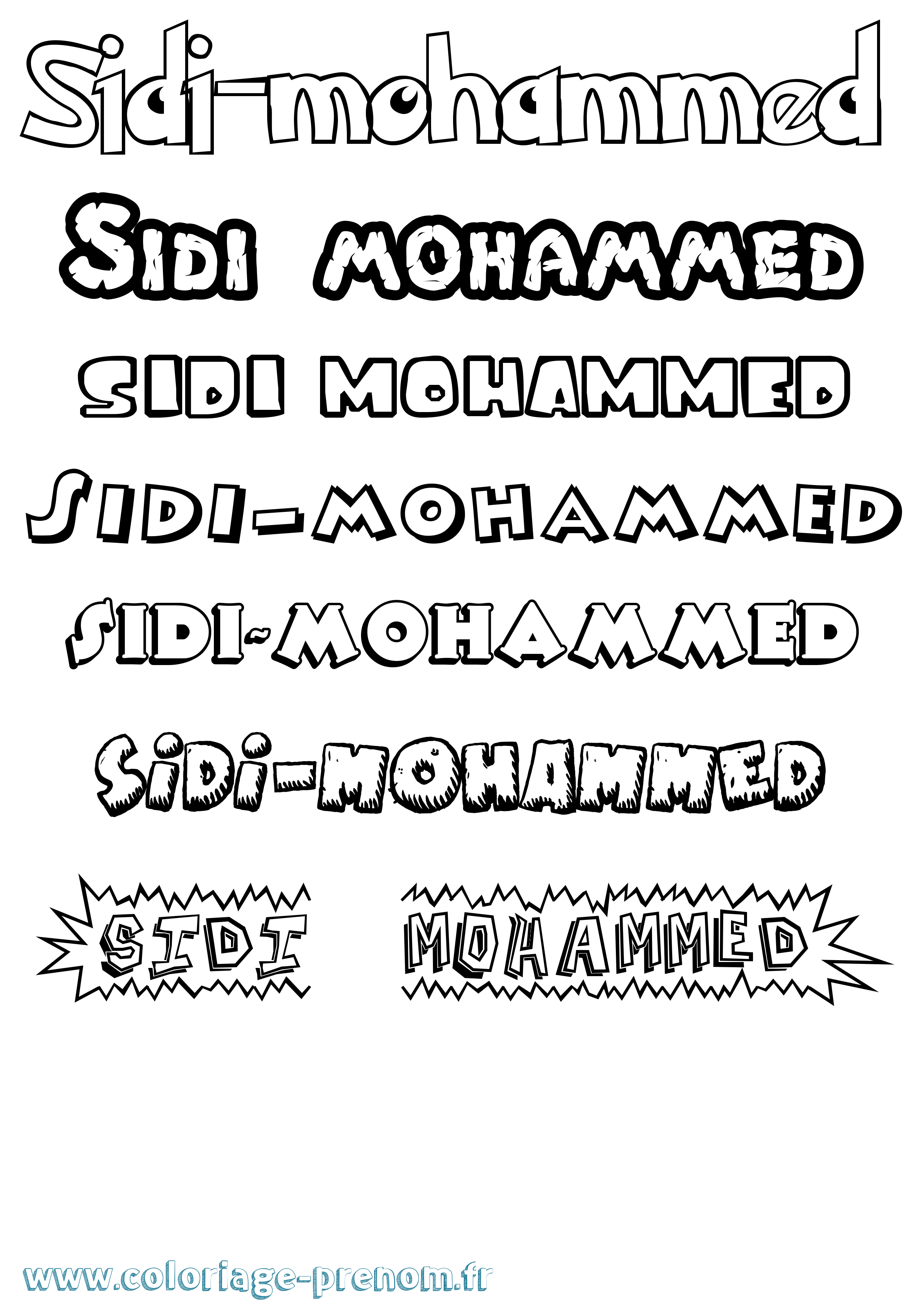 Coloriage Sidi-Mohammed Dessin Animé Coloriage prénom Sidi-Mohammed Dessin Animé