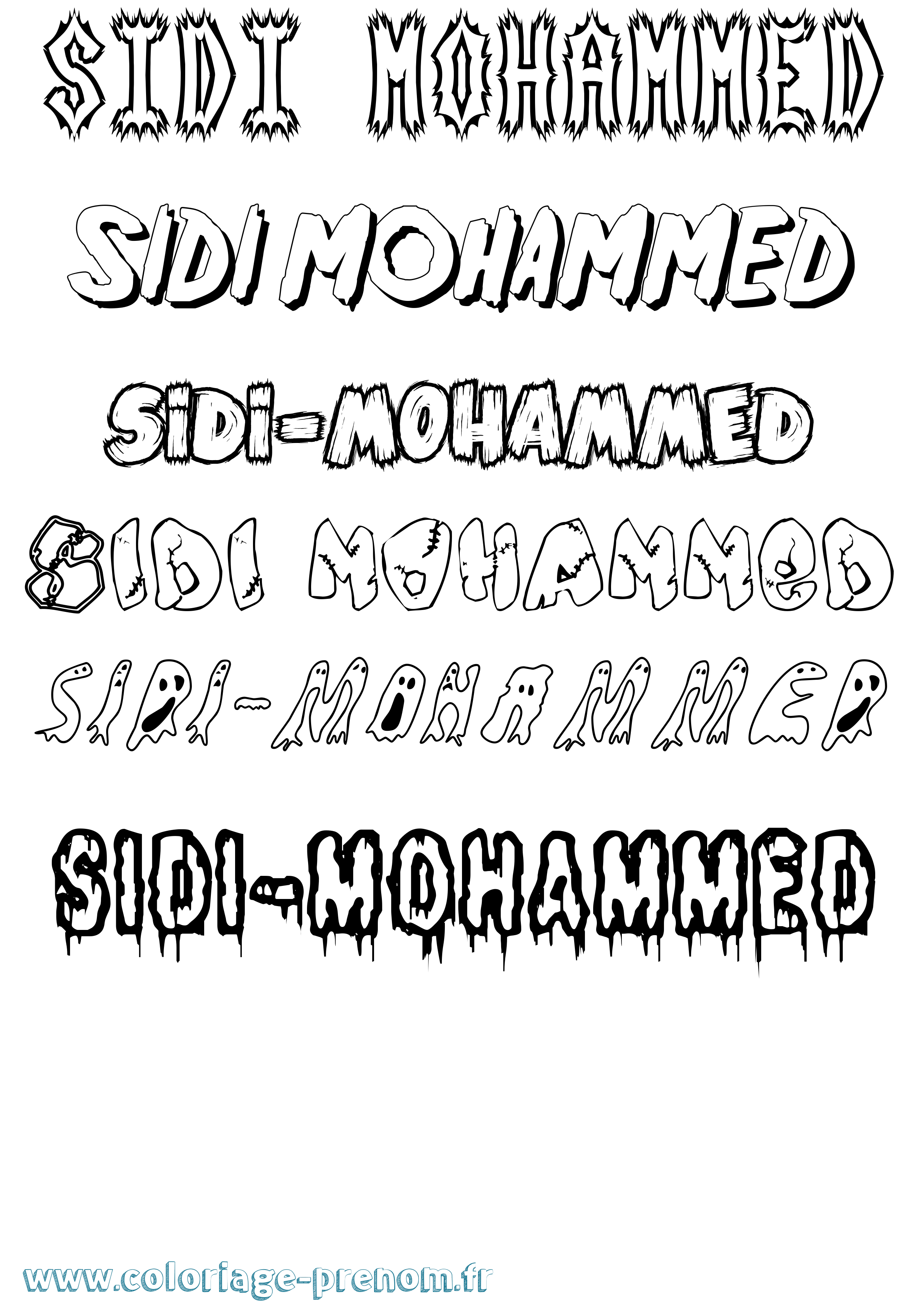 Coloriage Sidi-Mohammed Frisson Coloriage prénom Sidi-Mohammed Frisson