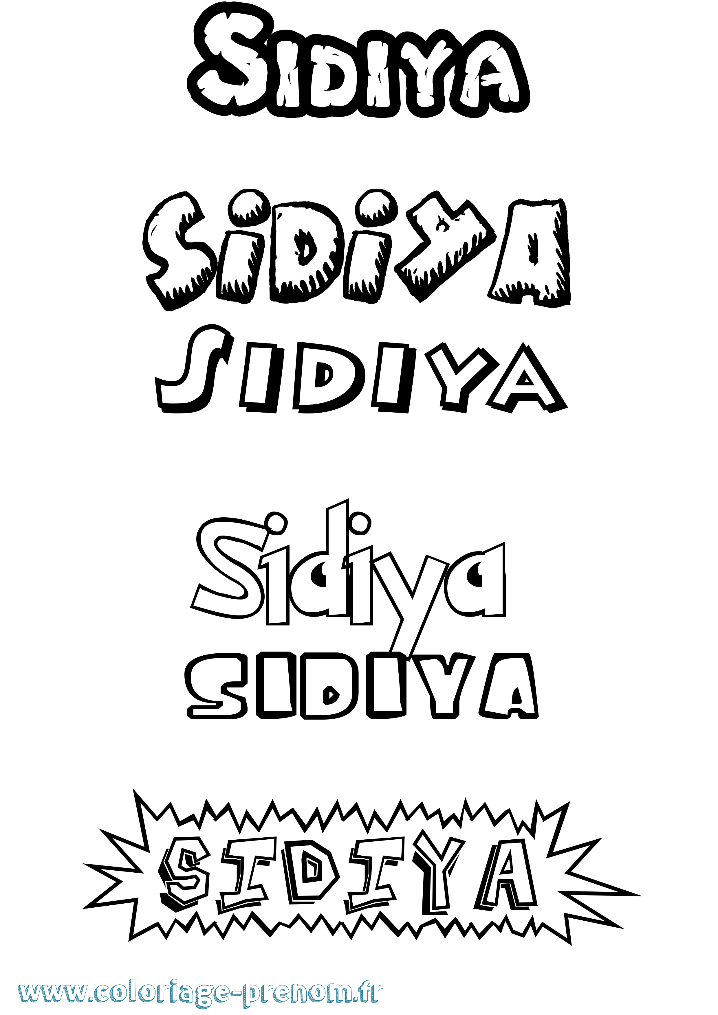 Coloriage Sidiya Dessin Animé Coloriage prénom Sidiya Dessin Animé