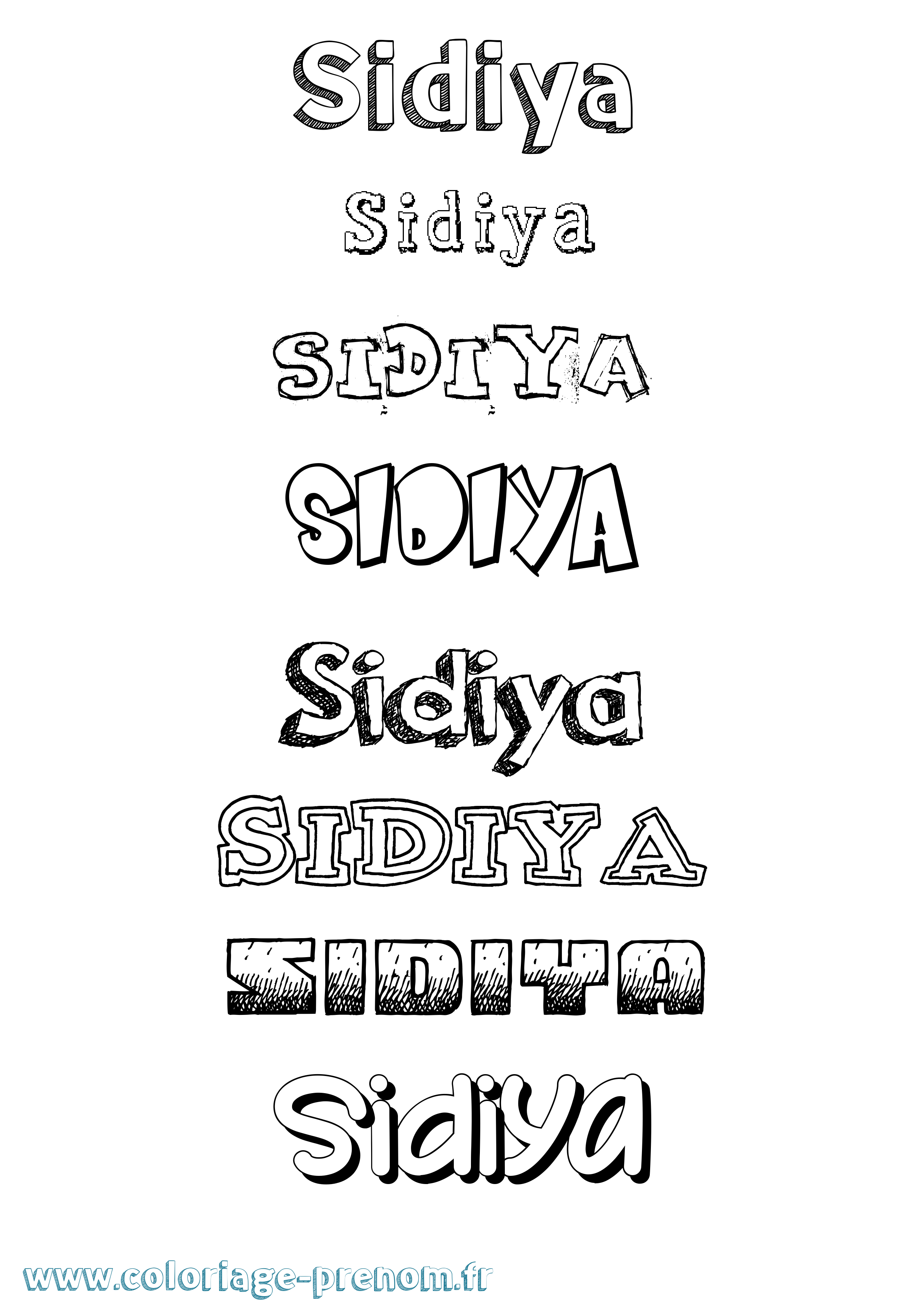 Coloriage Sidiya Dessiné Coloriage prénom Sidiya Dessiné