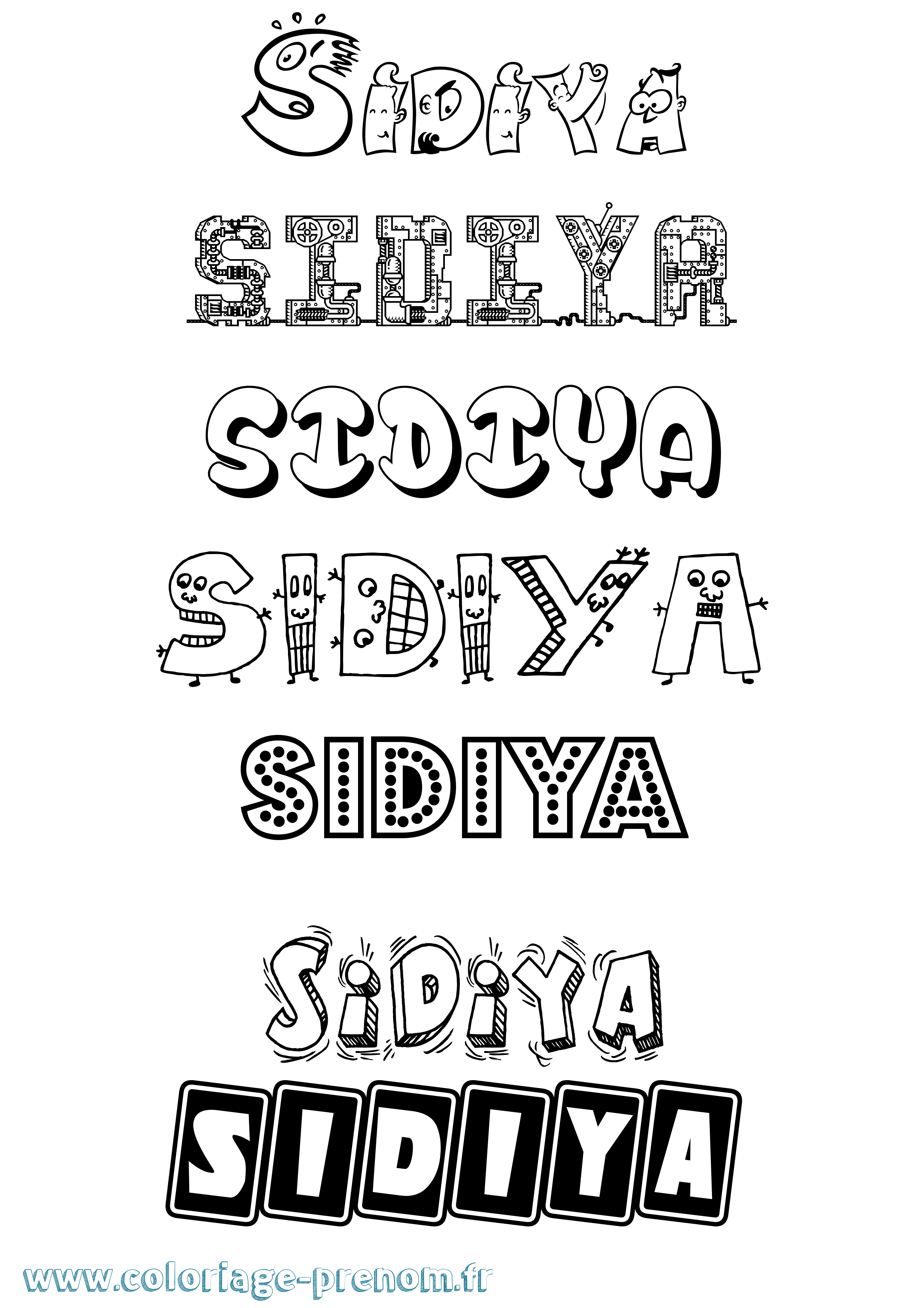 Coloriage Sidiya Fun Coloriage prénom Sidiya Fun