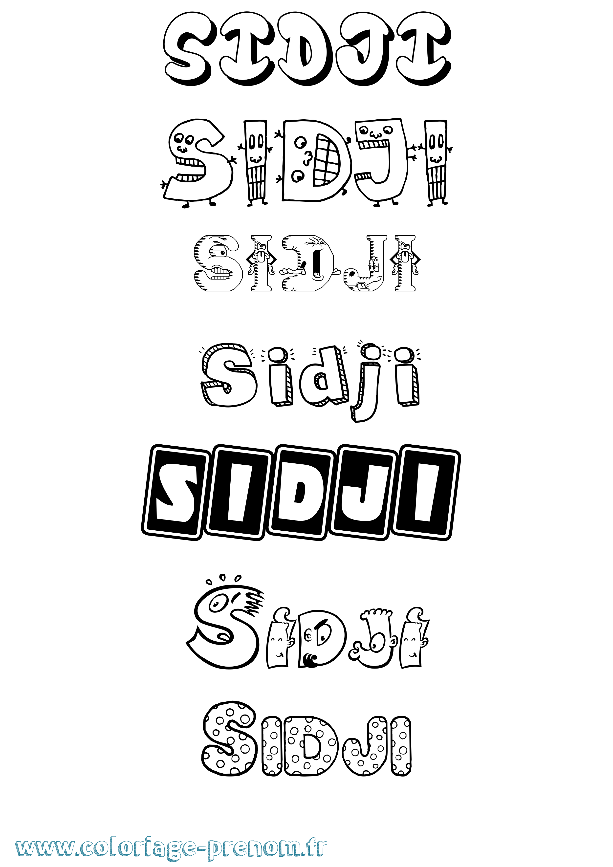 Coloriage Sidji Fun Coloriage prénom Sidji Fun