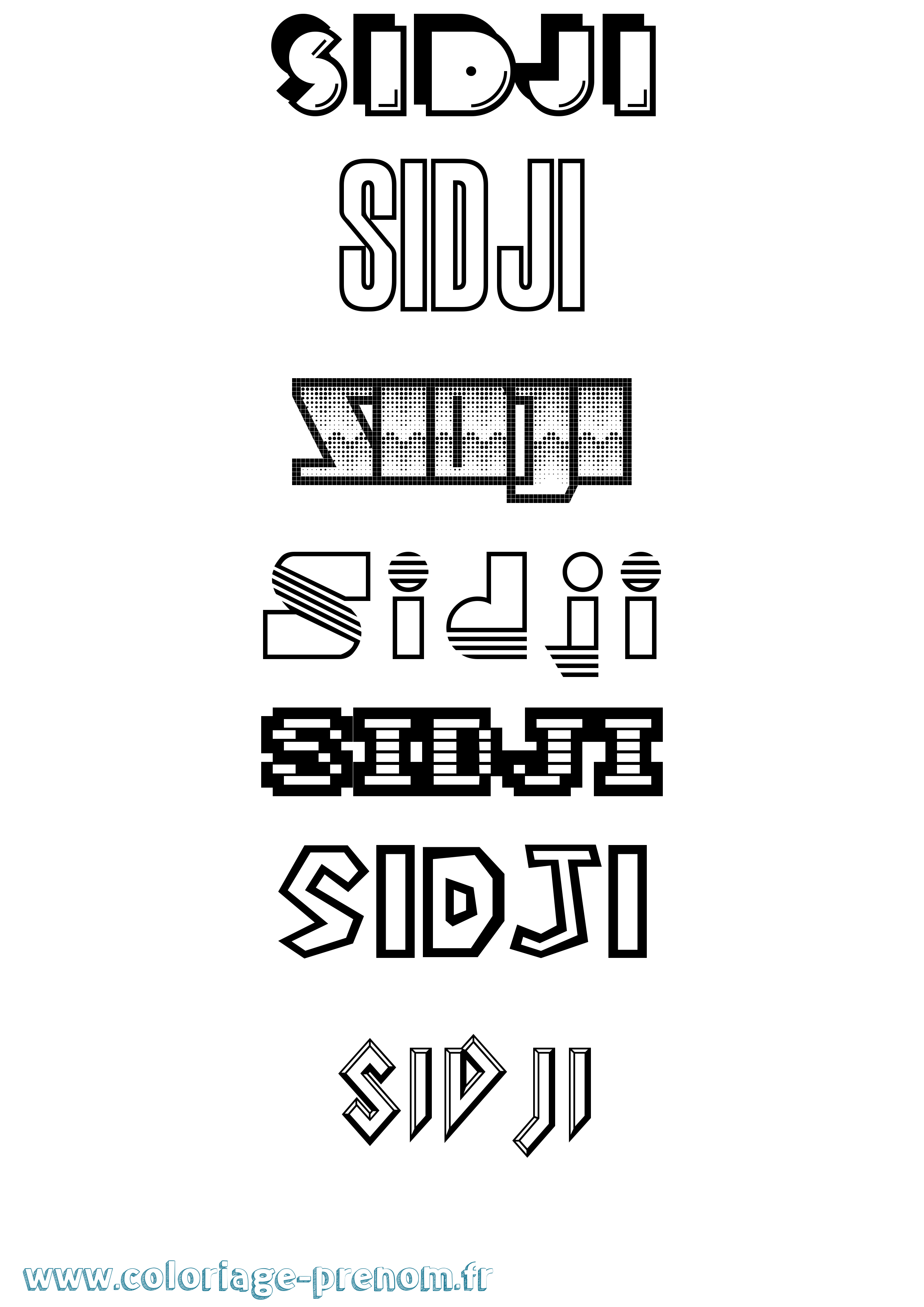 Coloriage Sidji Jeux Vidéos Coloriage prénom Sidji Jeux Vidéos