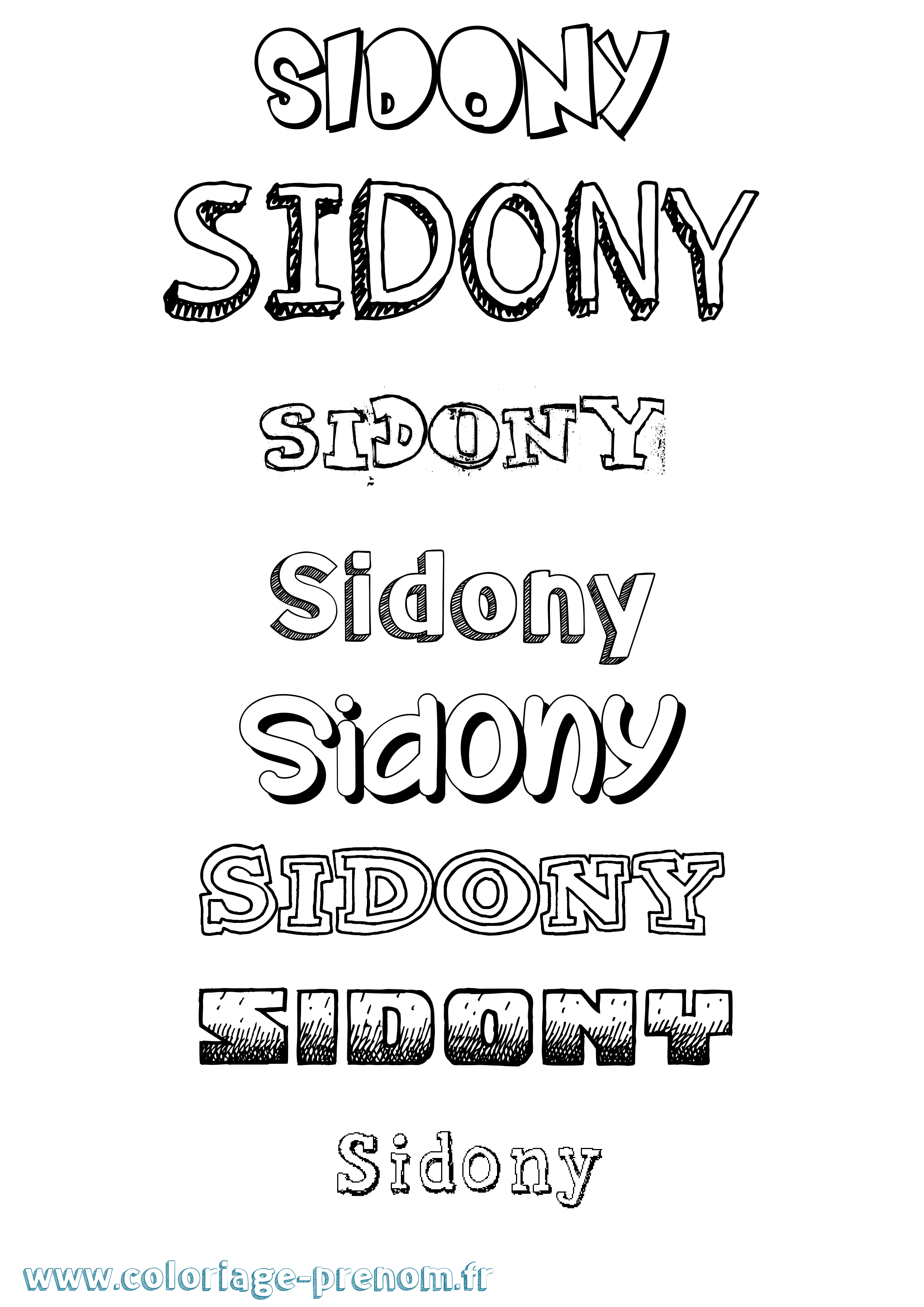 Coloriage Sidony Dessiné Coloriage prénom Sidony Dessiné