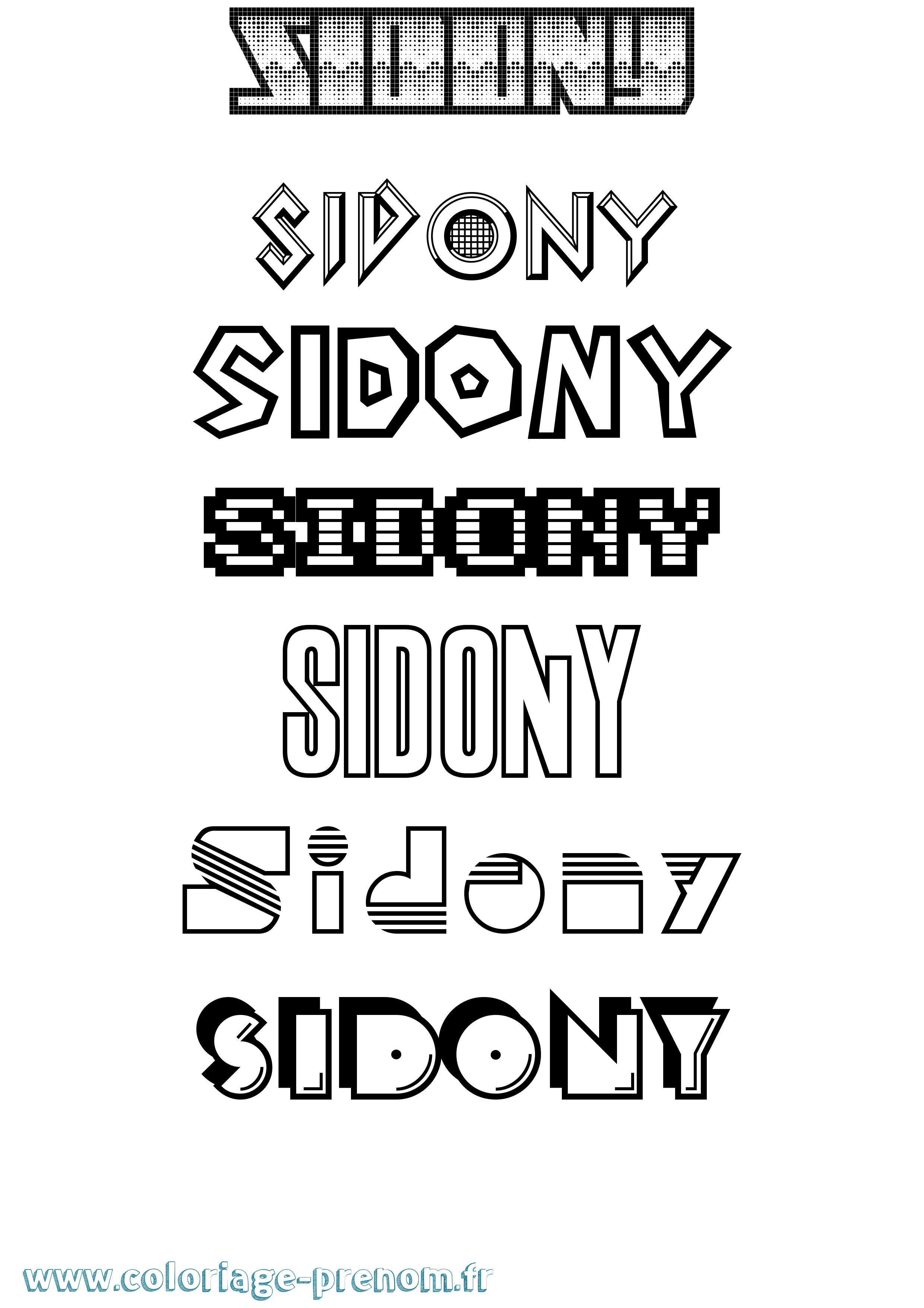 Coloriage Sidony Jeux Vidéos Coloriage prénom Sidony Jeux Vidéos
