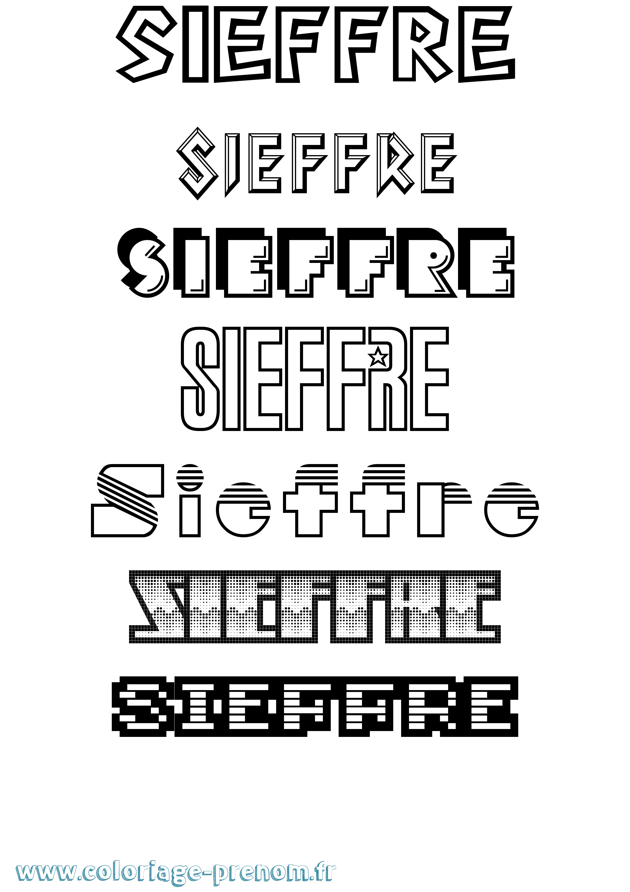 Coloriage Sieffre Jeux Vidéos Coloriage prénom Sieffre Jeux Vidéos