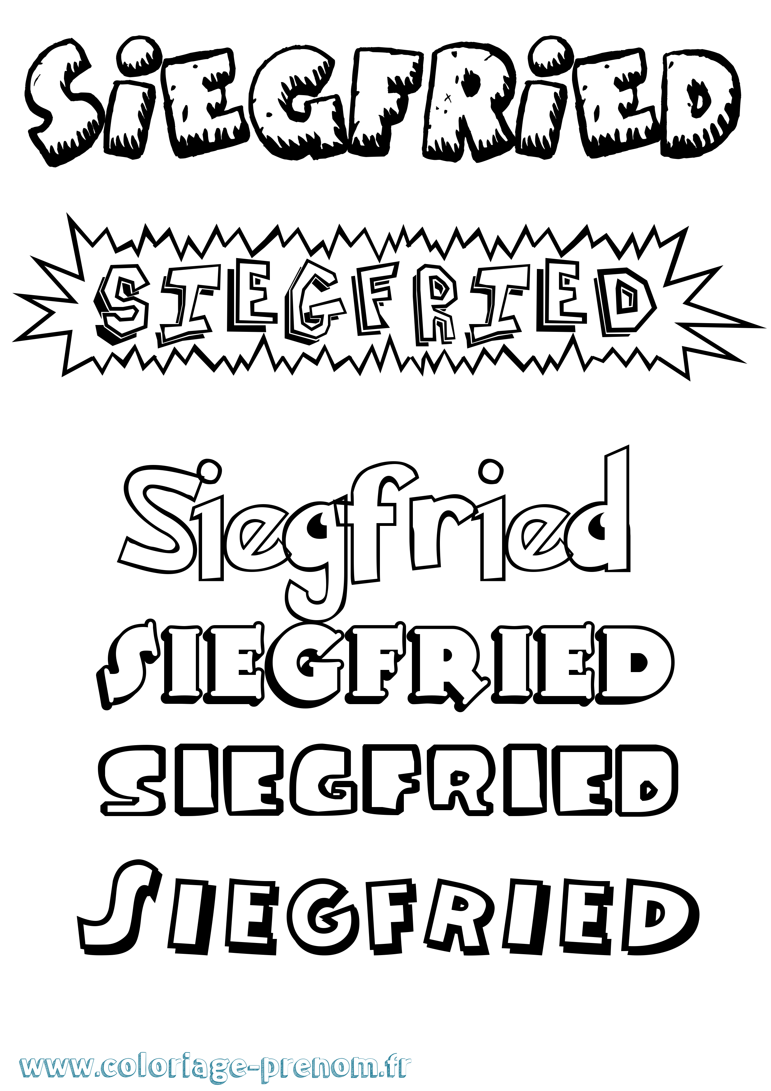 Coloriage Siegfried Dessin Animé Coloriage prénom Siegfried Dessin Animé