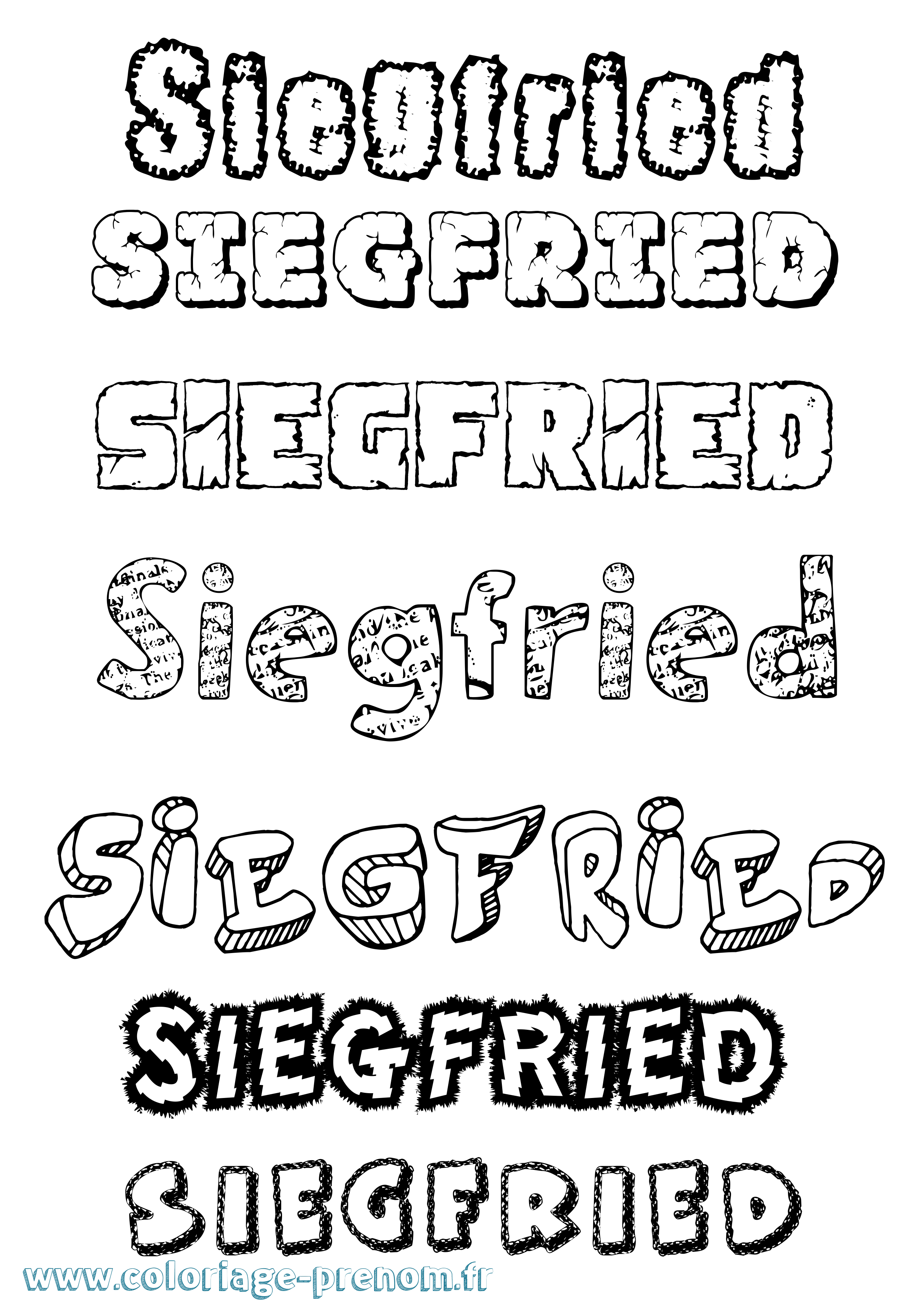 Coloriage Siegfried Destructuré Coloriage prénom Siegfried Destructuré