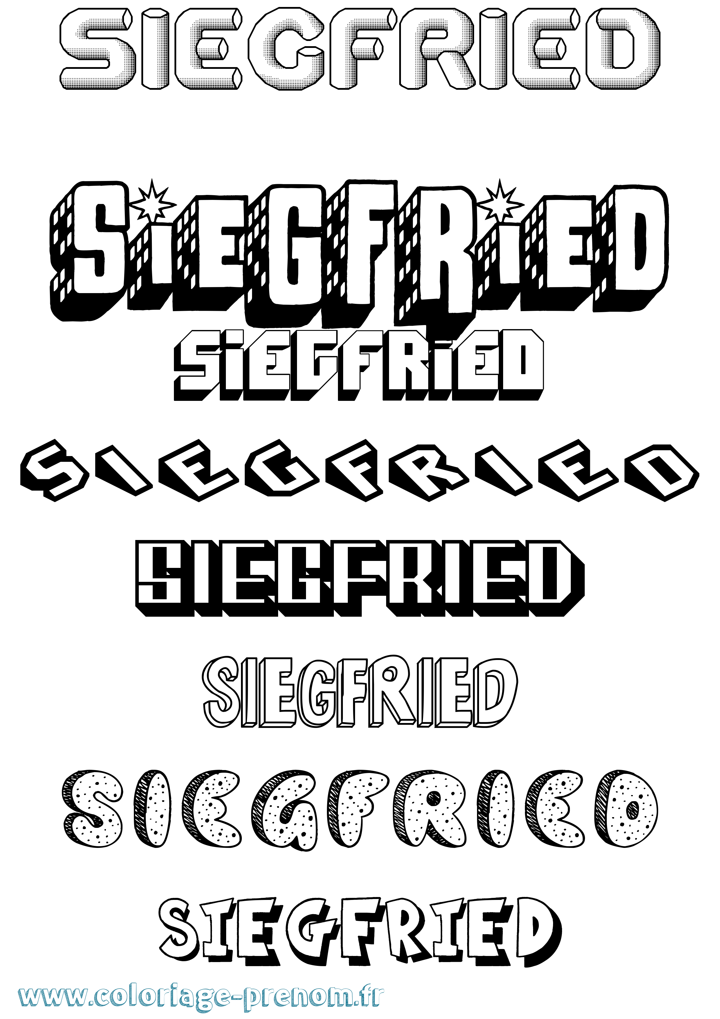 Coloriage Siegfried Effet 3D Coloriage prénom Siegfried Effet 3D