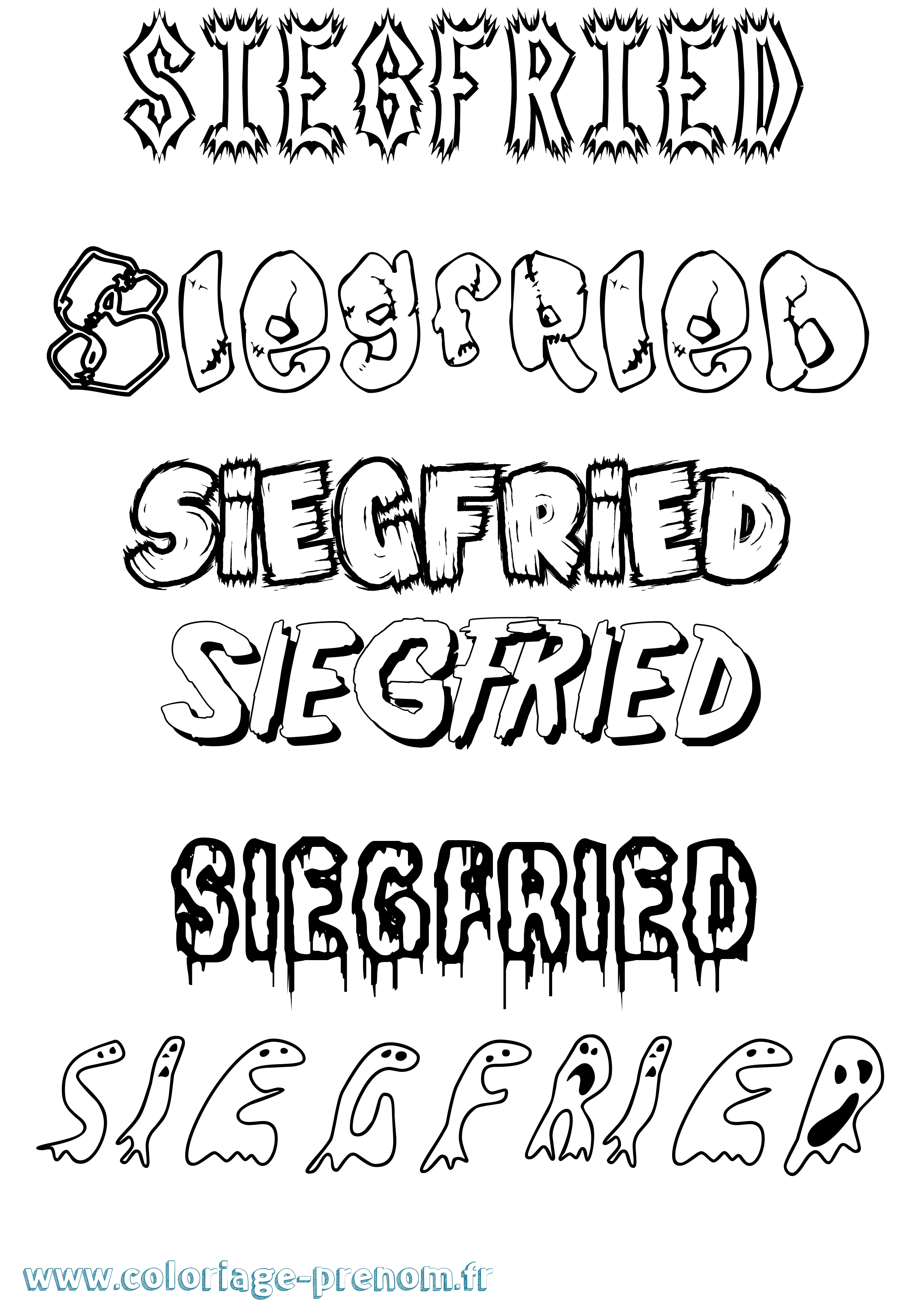 Coloriage Siegfried Frisson Coloriage prénom Siegfried Frisson