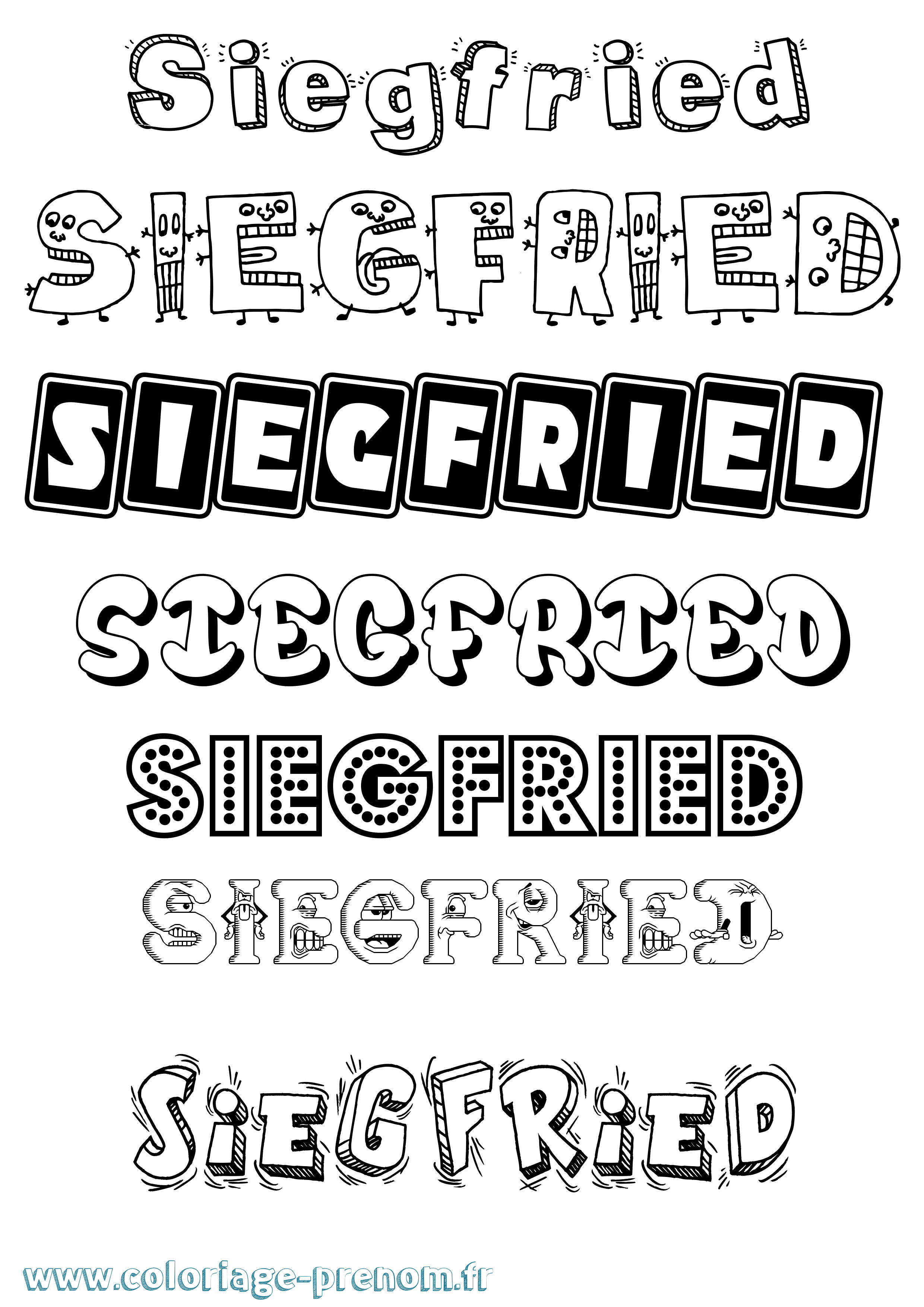 Coloriage Siegfried Fun Coloriage prénom Siegfried Fun