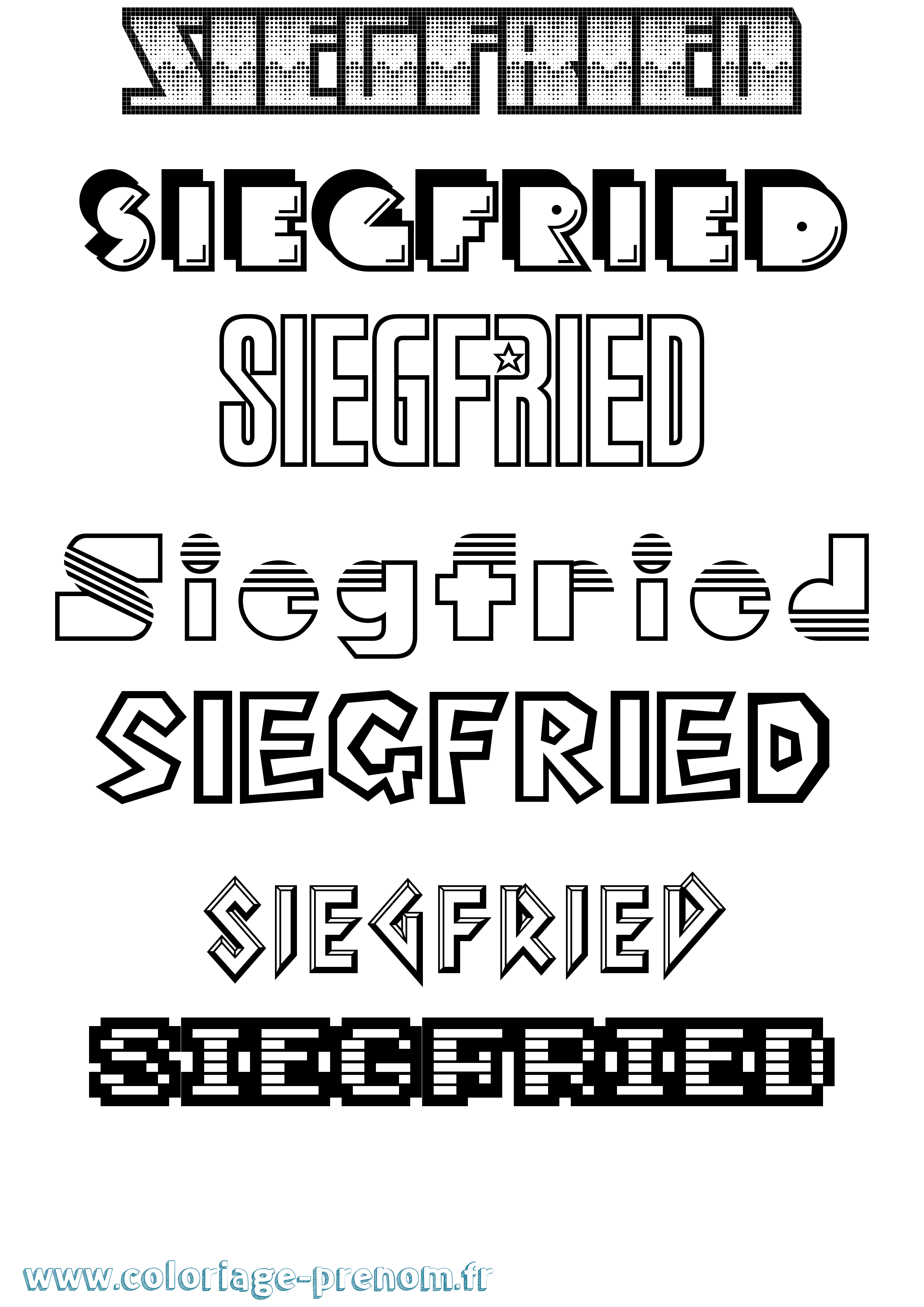 Coloriage Siegfried Jeux Vidéos Coloriage prénom Siegfried Jeux Vidéos