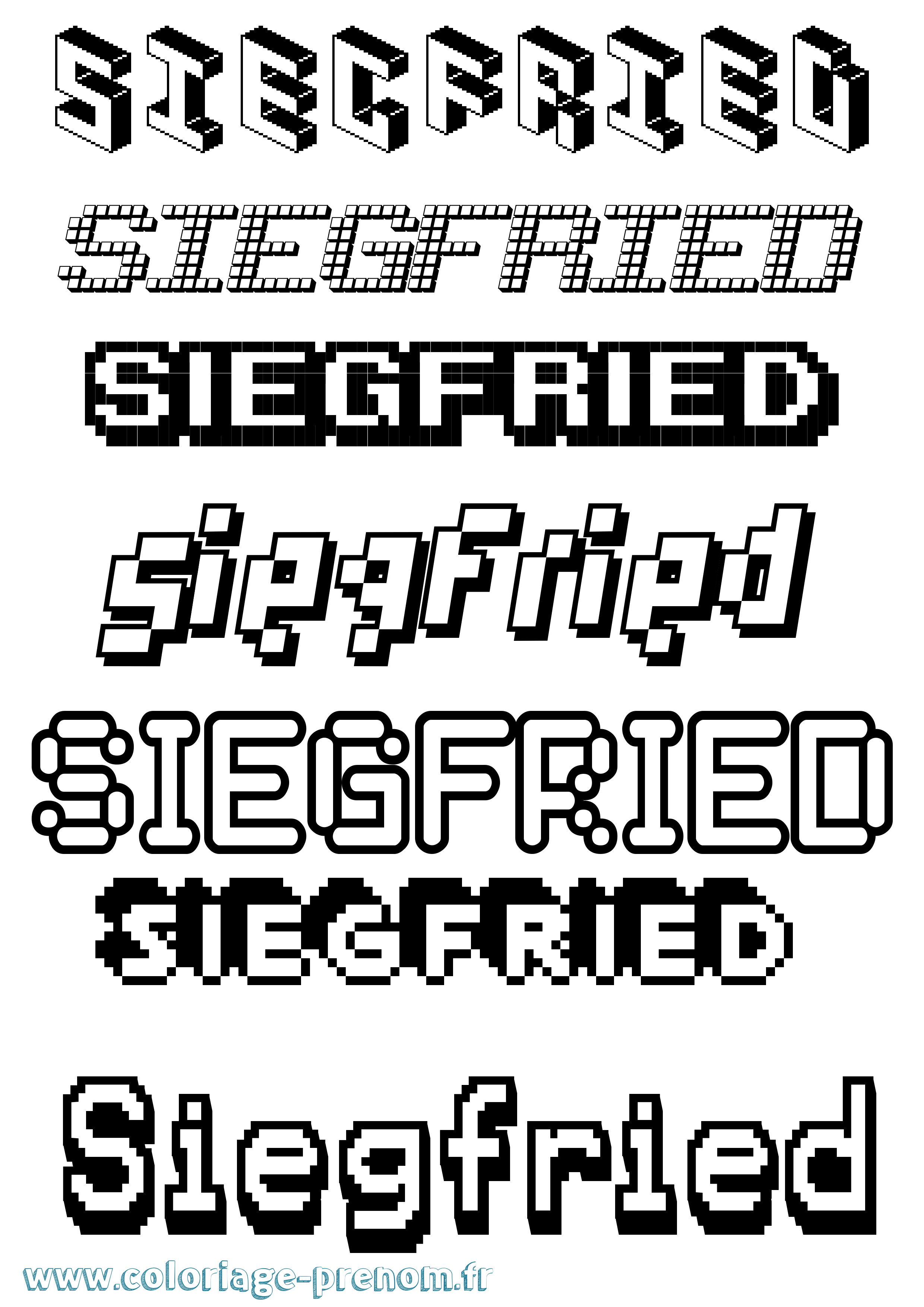 Coloriage Siegfried Pixel Coloriage prénom Siegfried Pixel
