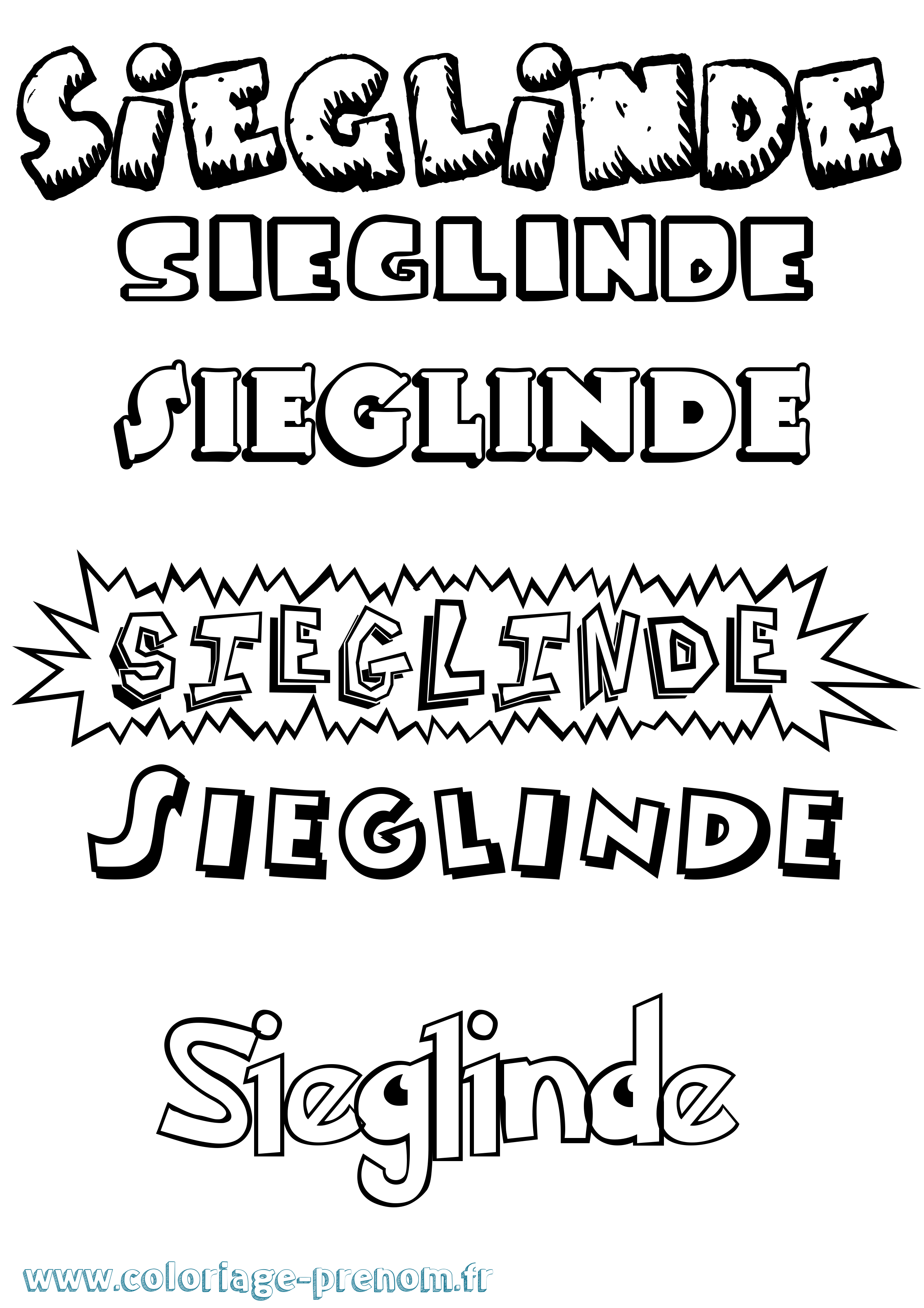 Coloriage Sieglinde Dessin Animé Coloriage prénom Sieglinde Dessin Animé