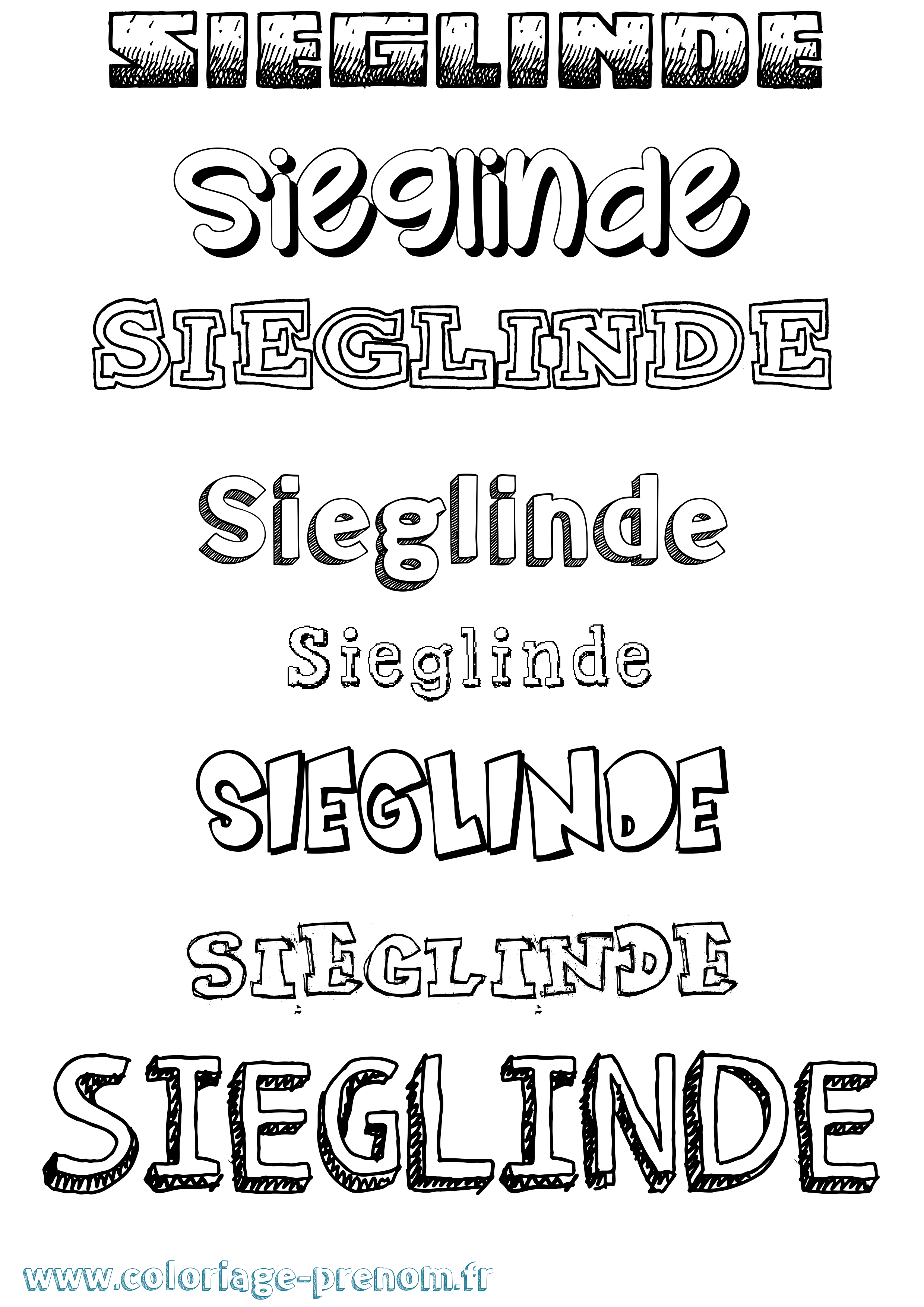 Coloriage Sieglinde Dessiné Coloriage prénom Sieglinde Dessiné