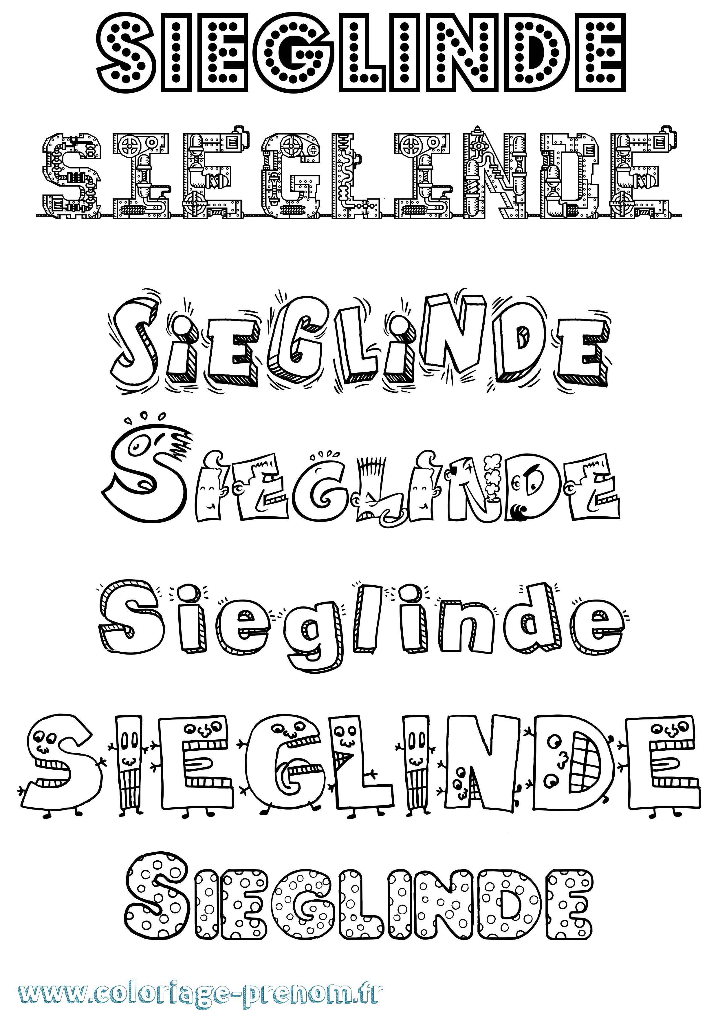 Coloriage Sieglinde Fun Coloriage prénom Sieglinde Fun