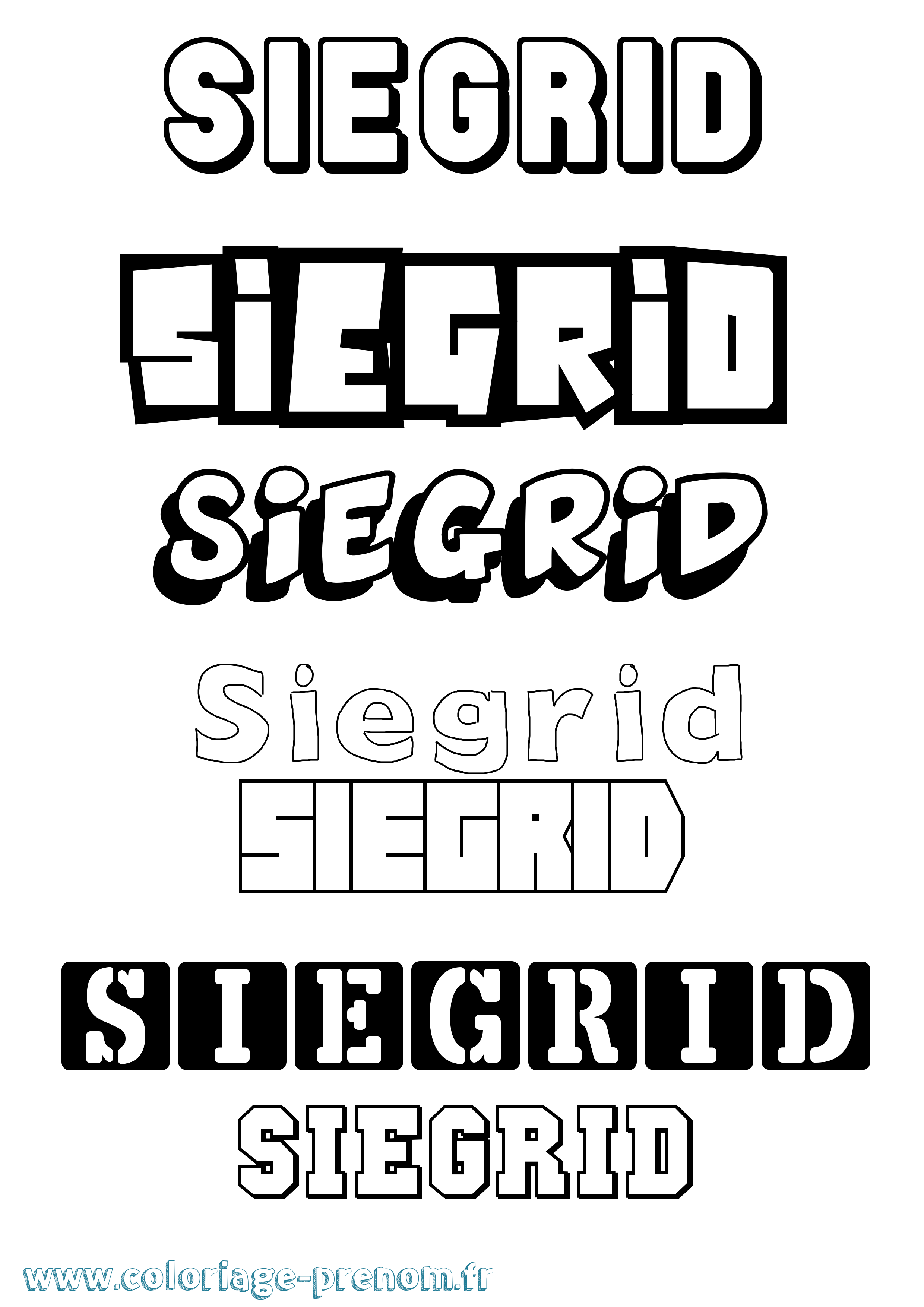 Coloriage Siegrid Simple Coloriage prénom Siegrid Simple