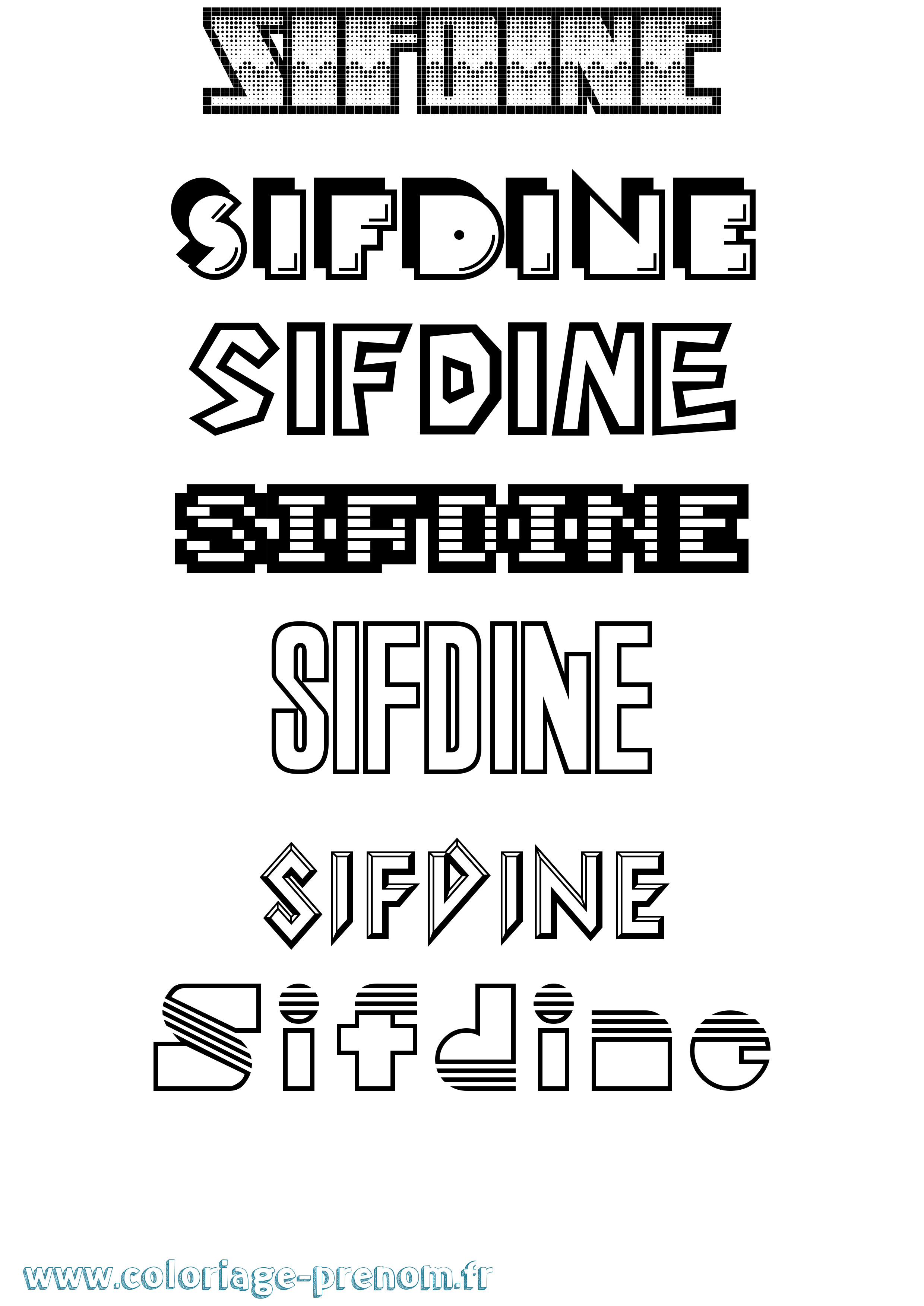 Coloriage Sifdine Jeux Vidéos Coloriage prénom Sifdine Jeux Vidéos