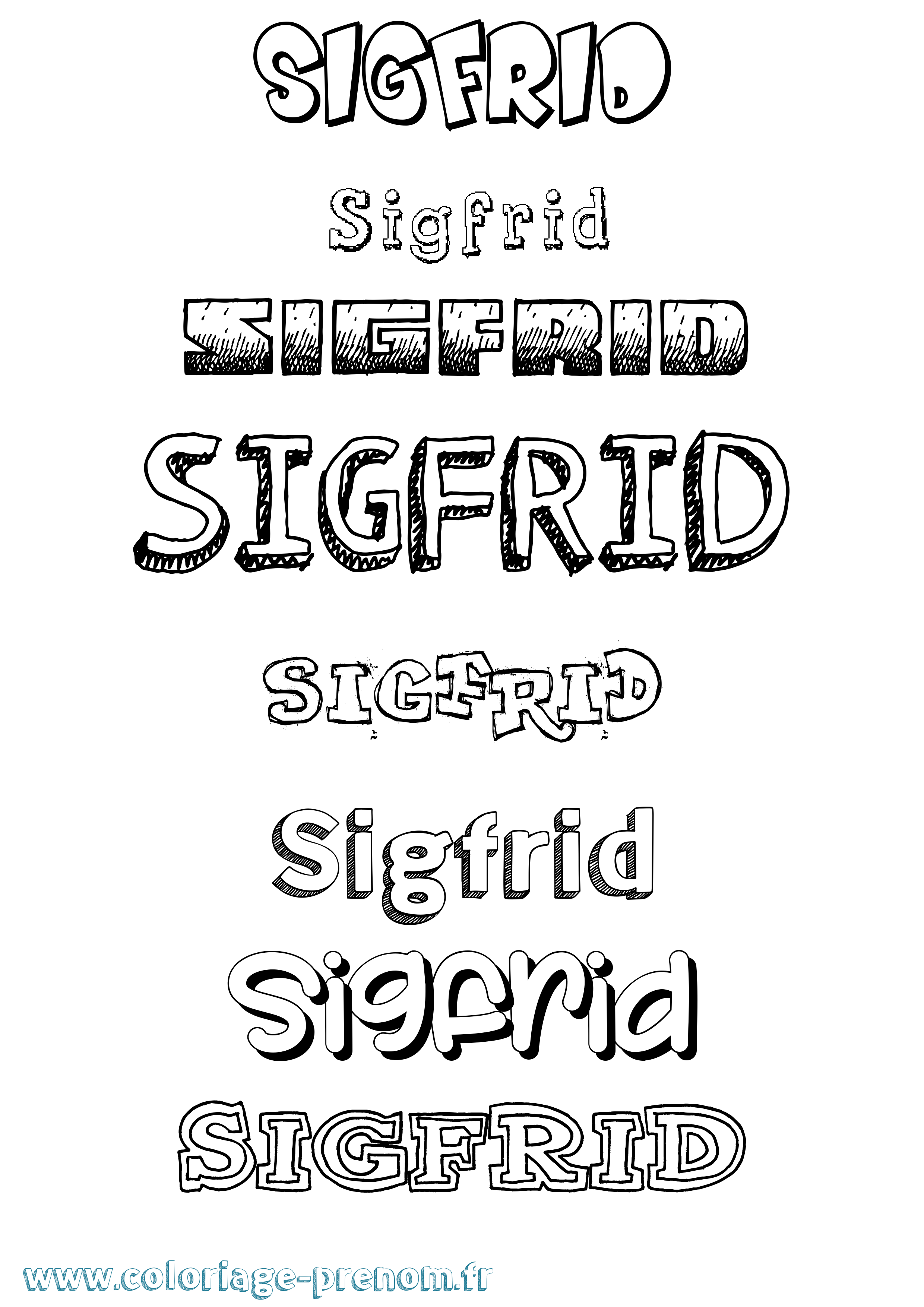 Coloriage Sigfrid Dessiné Coloriage prénom Sigfrid Dessiné