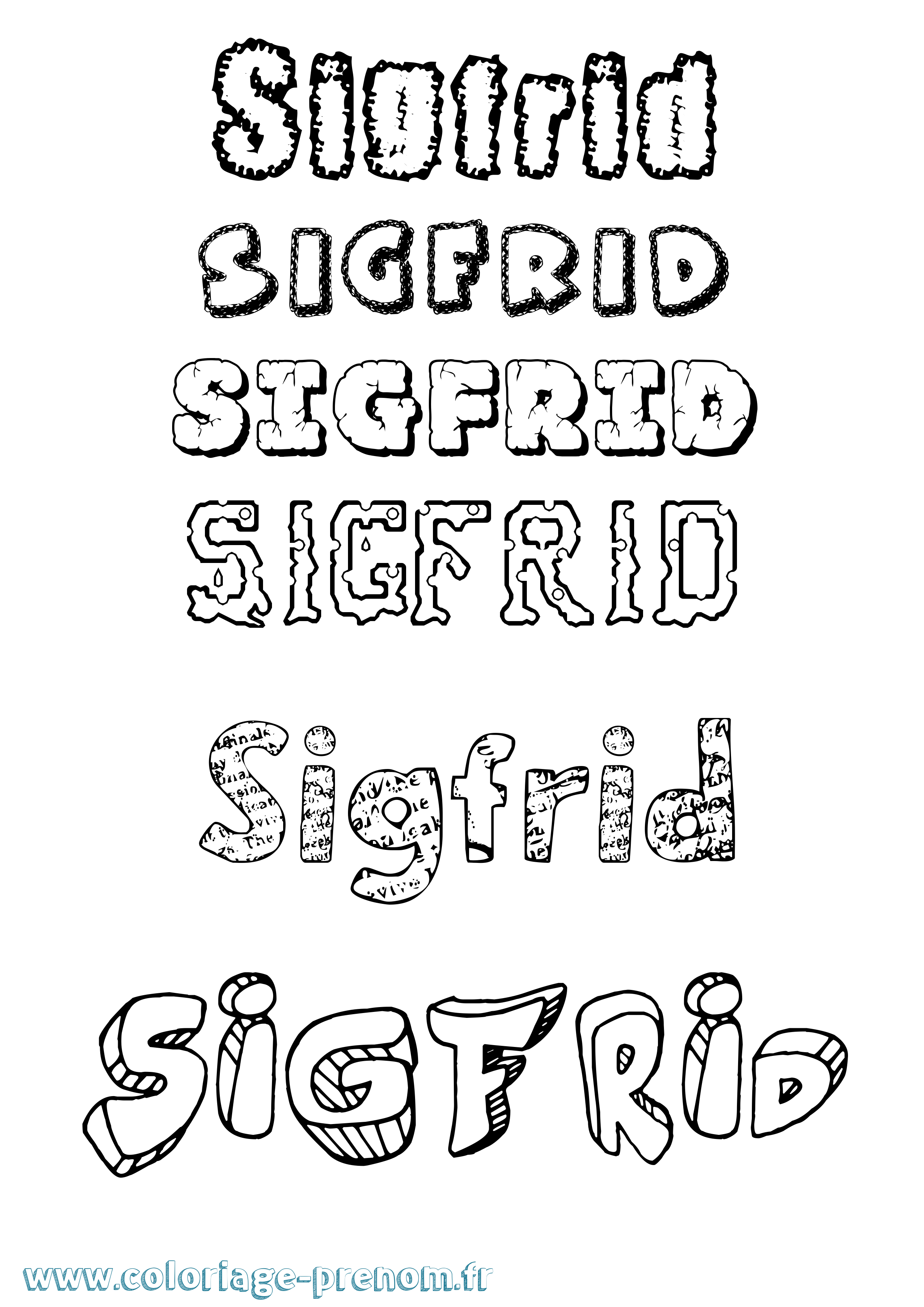 Coloriage Sigfrid Destructuré Coloriage prénom Sigfrid Destructuré