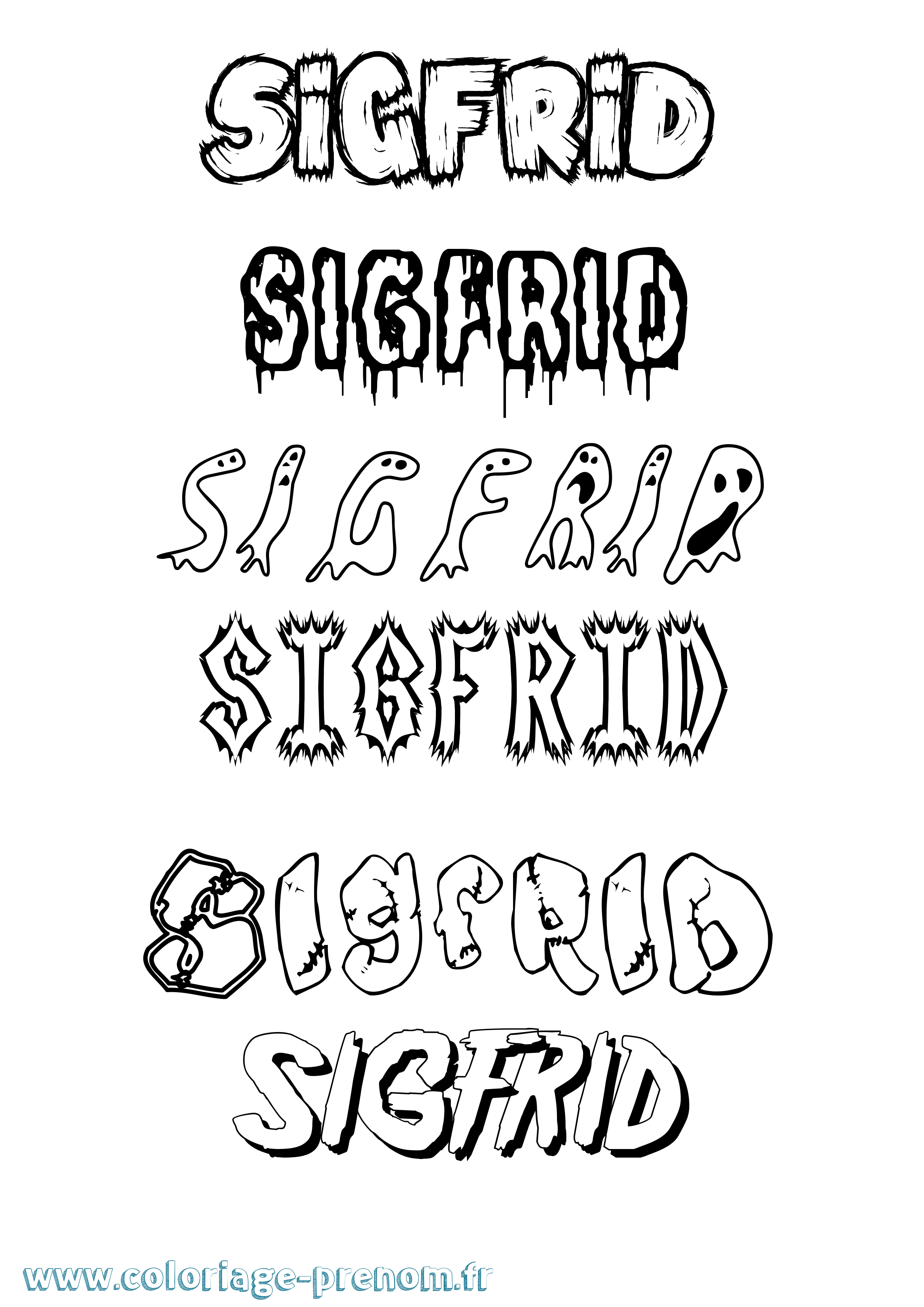 Coloriage Sigfrid Frisson Coloriage prénom Sigfrid Frisson