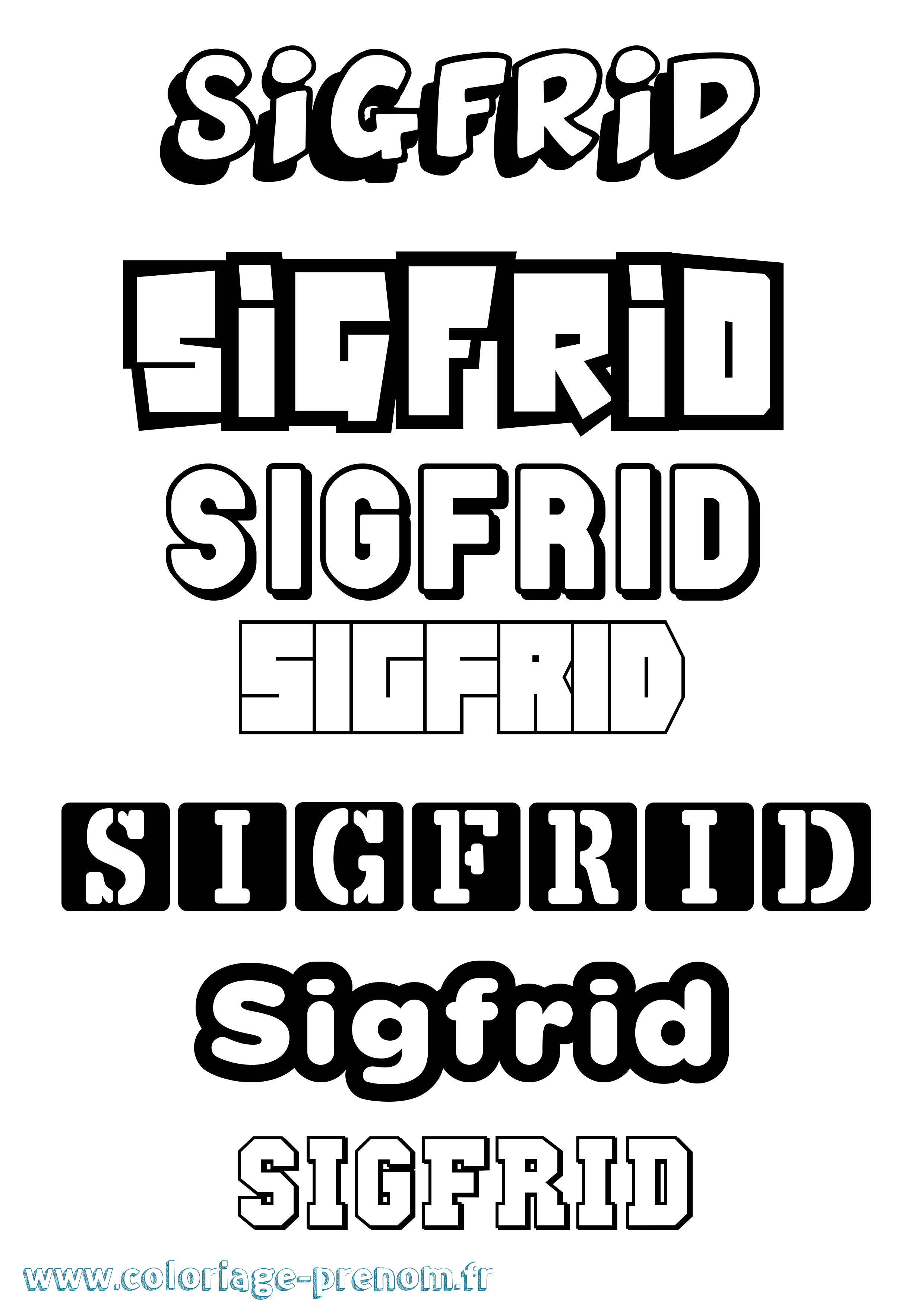 Coloriage Sigfrid Simple Coloriage prénom Sigfrid Simple