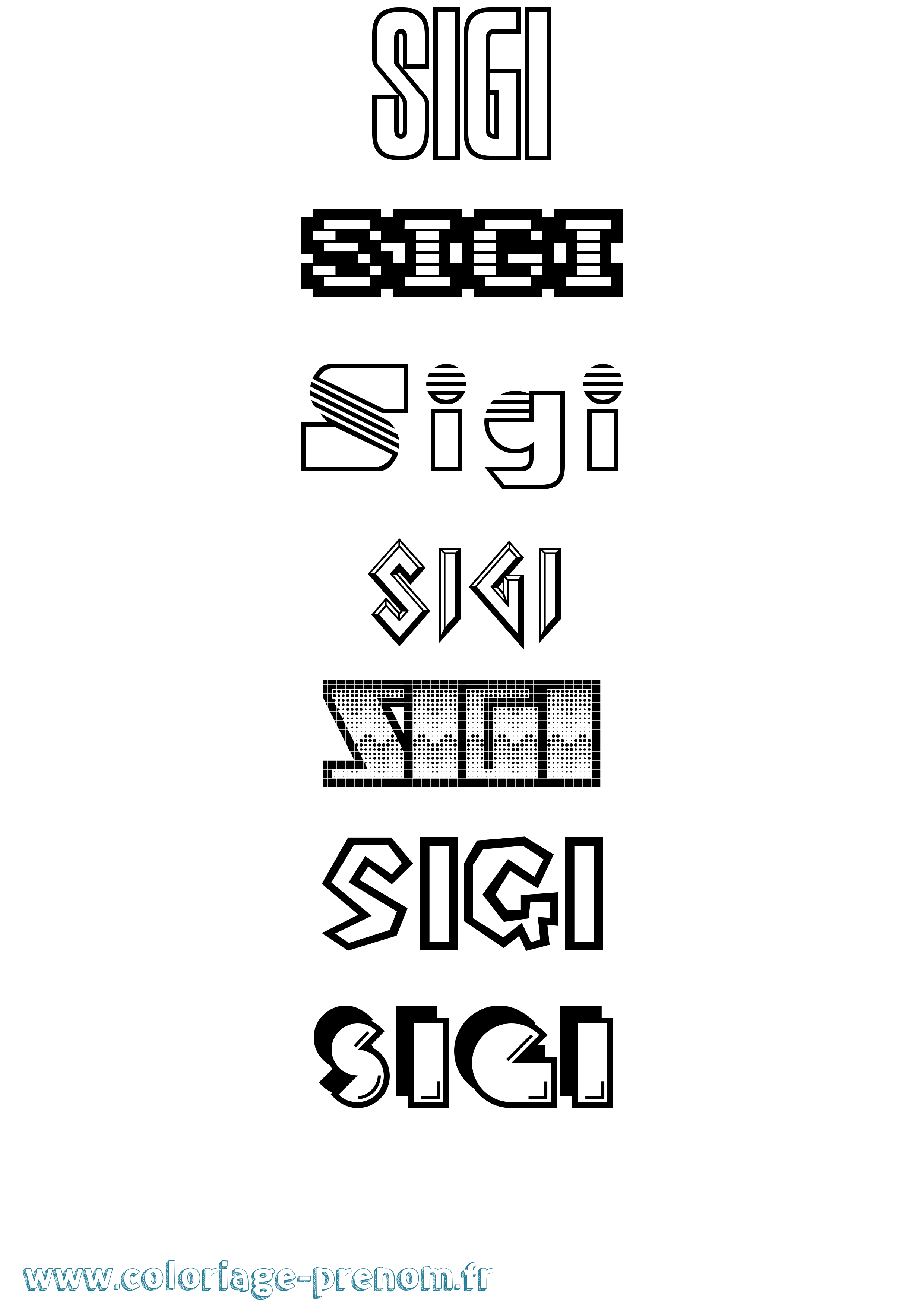Coloriage Sigi Jeux Vidéos Coloriage prénom Sigi Jeux Vidéos