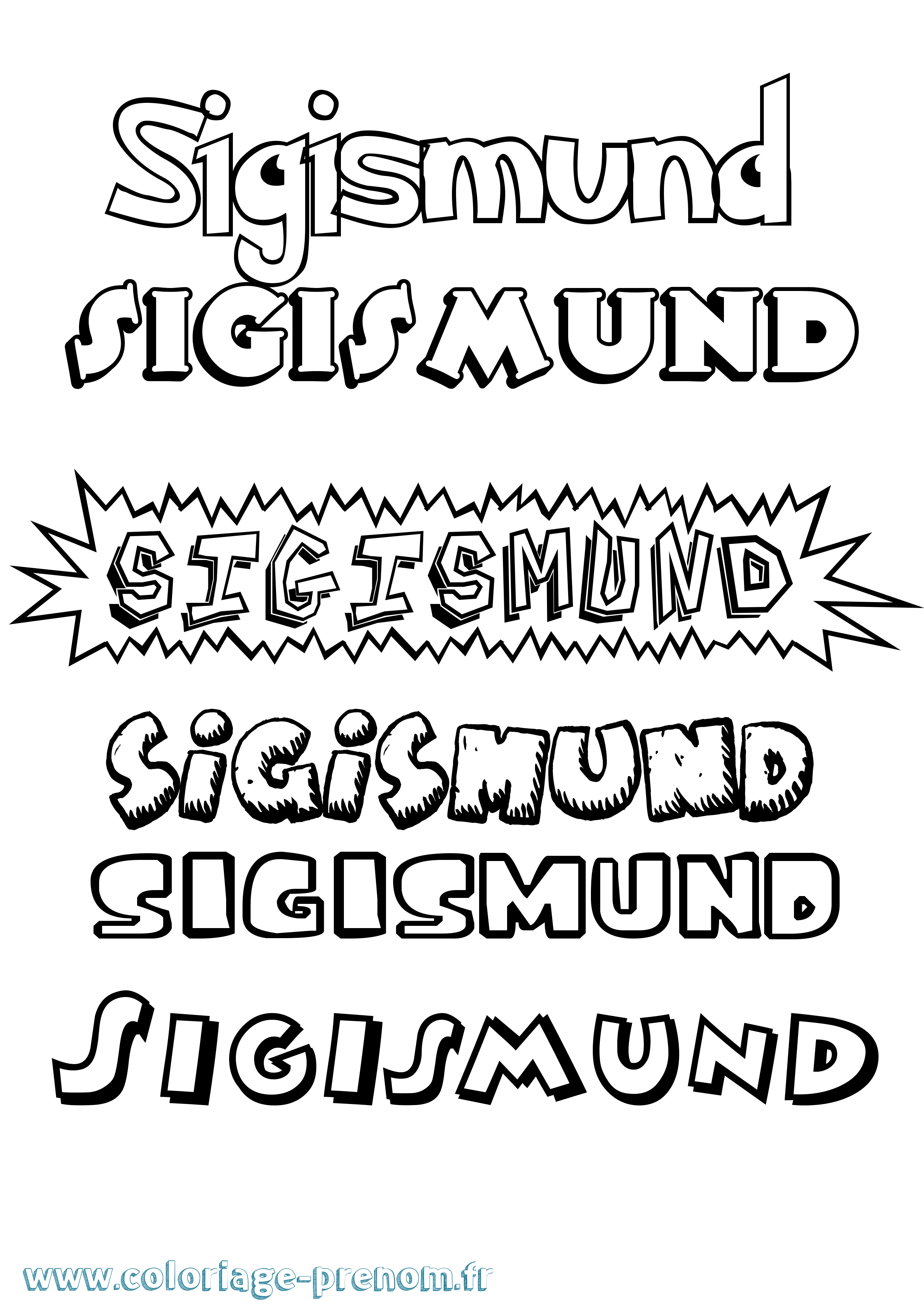 Coloriage Sigismund Dessin Animé Coloriage prénom Sigismund Dessin Animé
