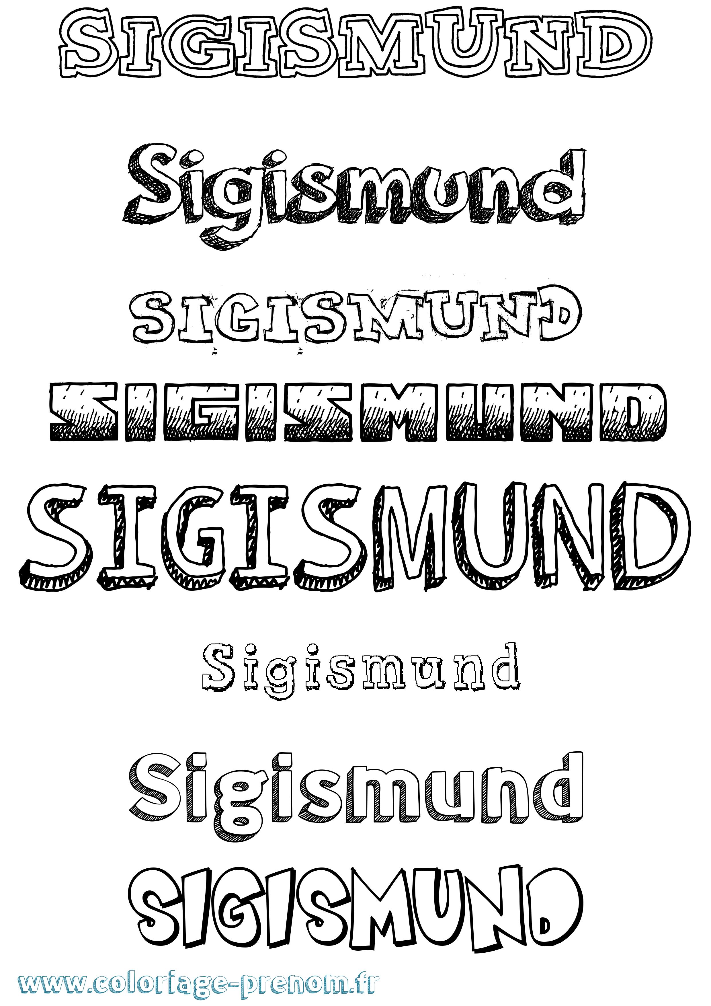Coloriage Sigismund Dessiné Coloriage prénom Sigismund Dessiné