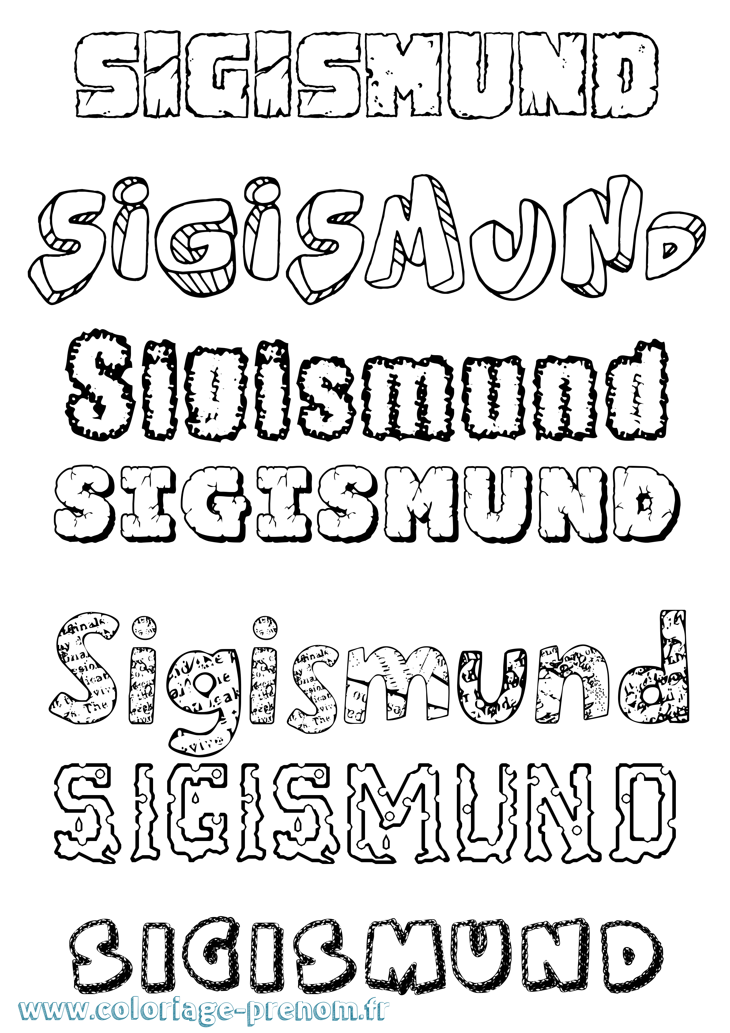 Coloriage Sigismund Destructuré Coloriage prénom Sigismund Destructuré