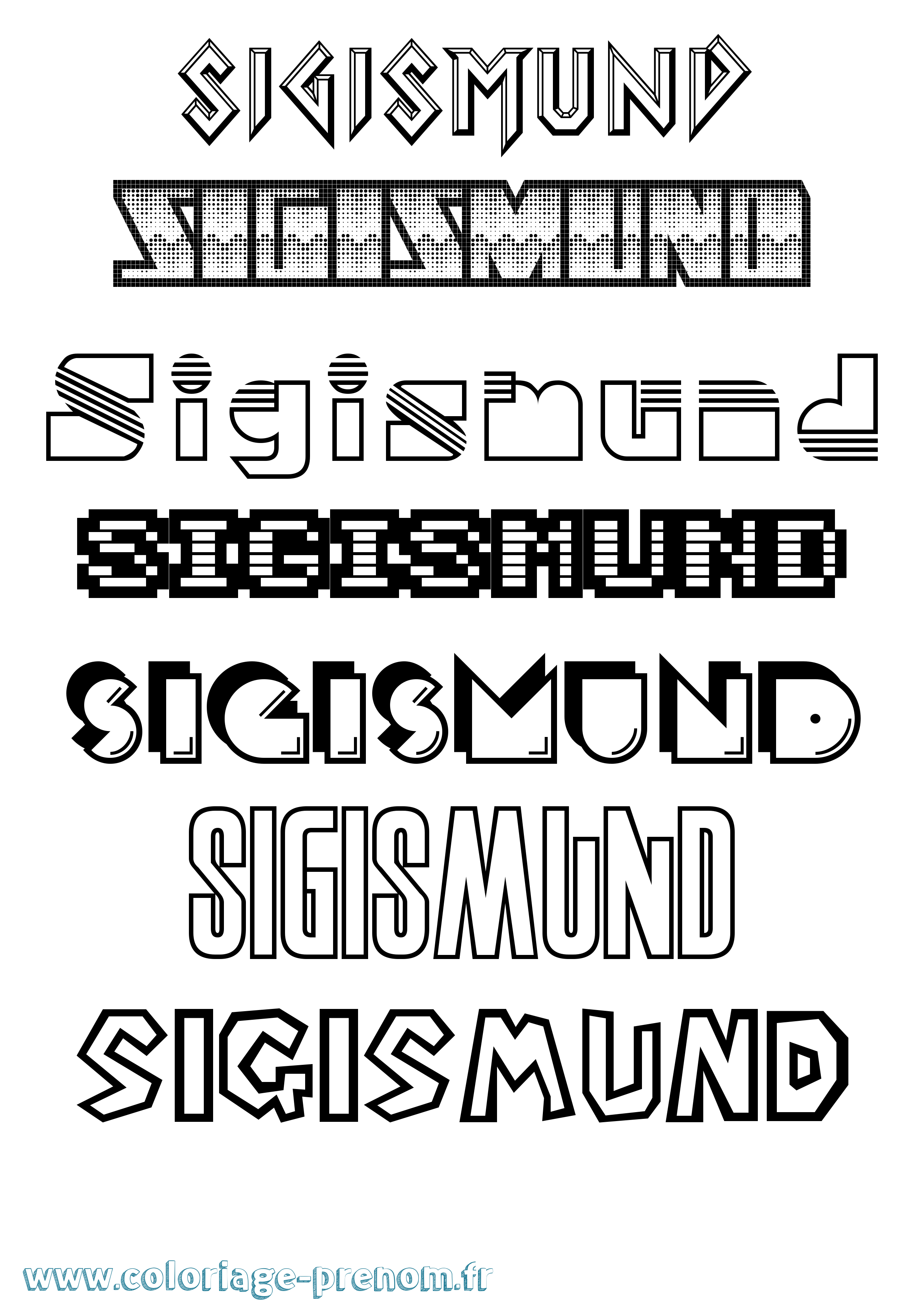 Coloriage Sigismund Jeux Vidéos Coloriage prénom Sigismund Jeux Vidéos