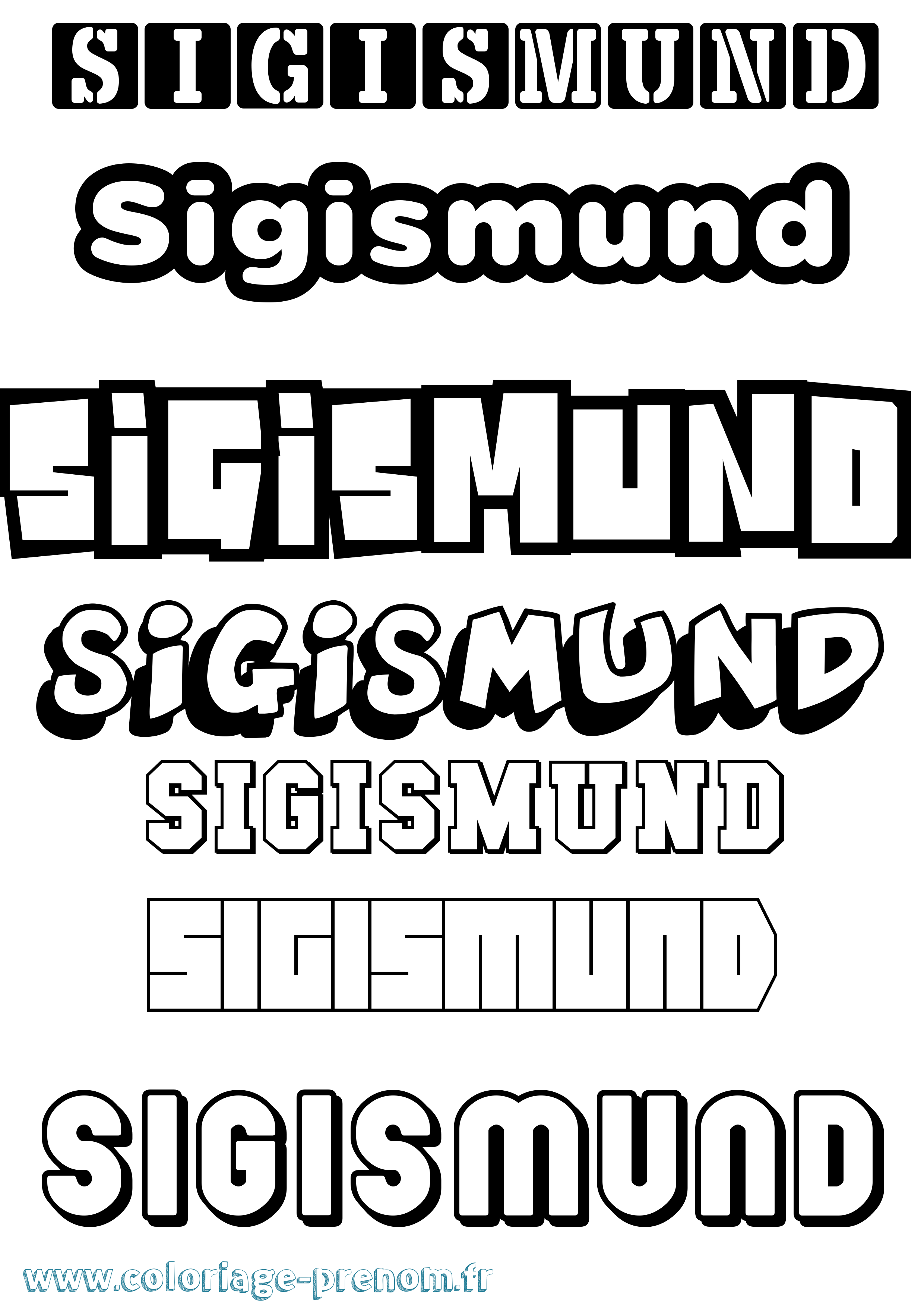 Coloriage Sigismund Simple Coloriage prénom Sigismund Simple