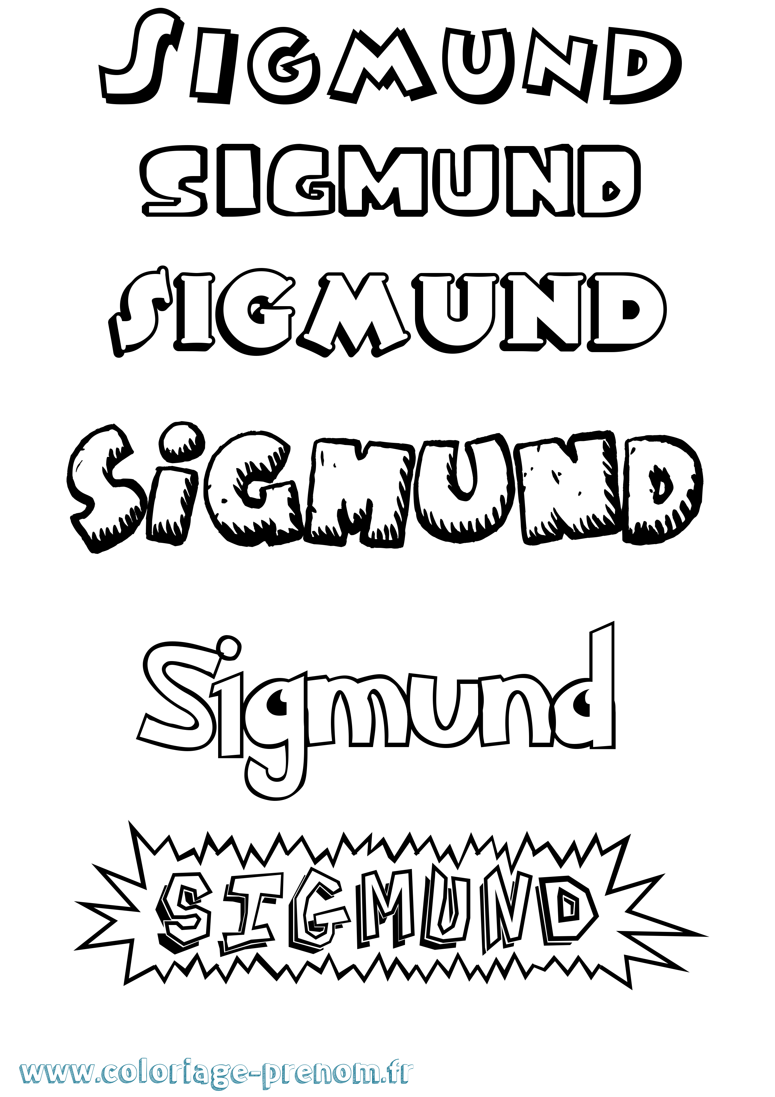 Coloriage Sigmund Dessin Animé Coloriage prénom Sigmund Dessin Animé