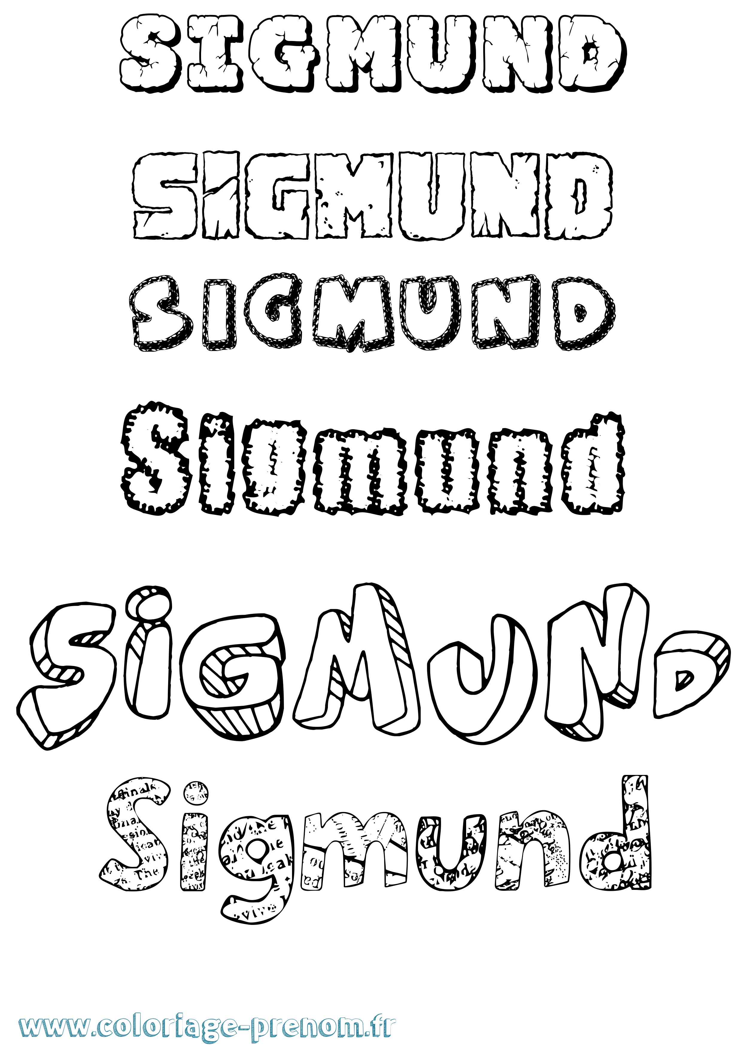 Coloriage Sigmund Destructuré Coloriage prénom Sigmund Destructuré