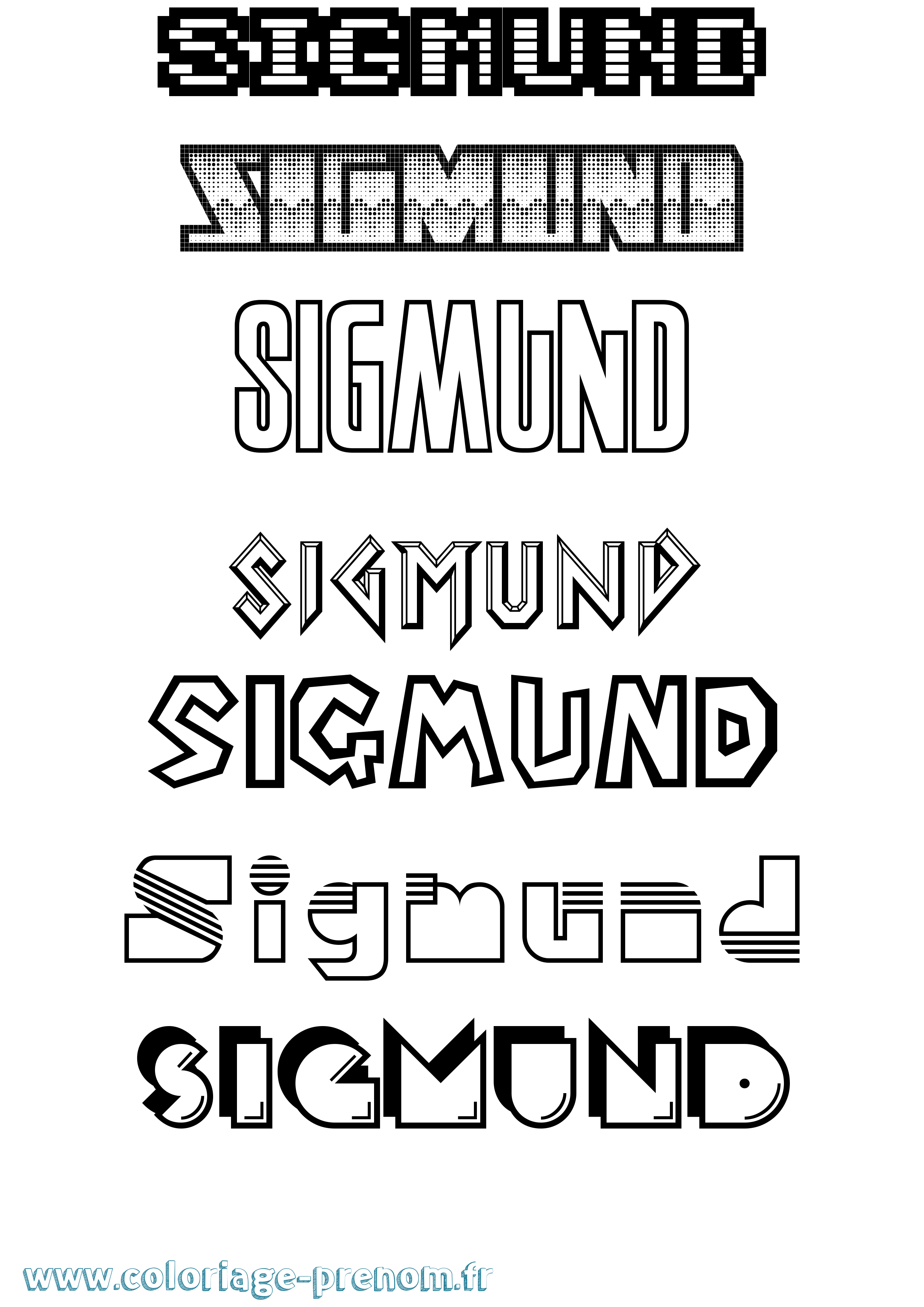 Coloriage Sigmund Jeux Vidéos Coloriage prénom Sigmund Jeux Vidéos