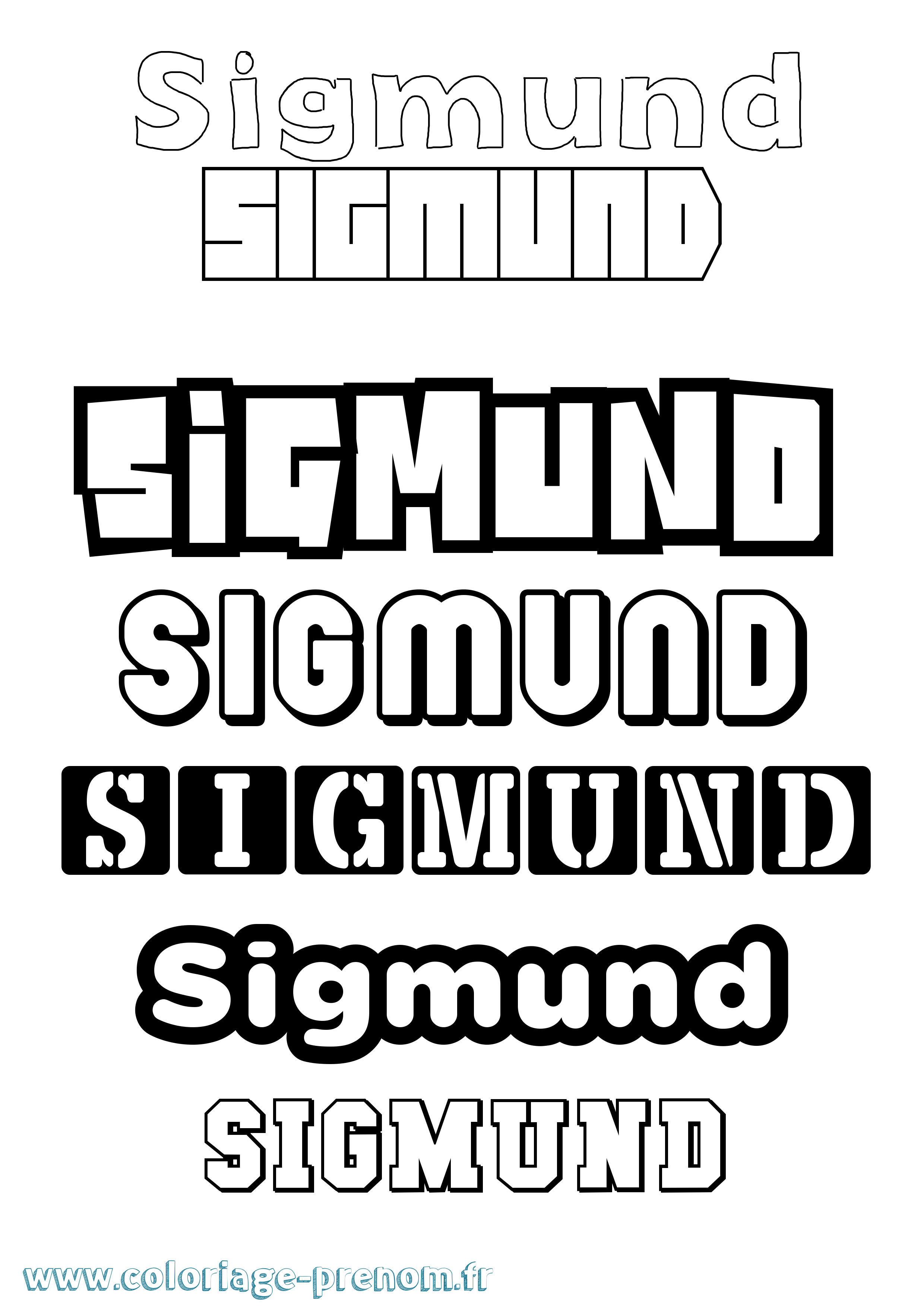 Coloriage Sigmund Simple Coloriage prénom Sigmund Simple