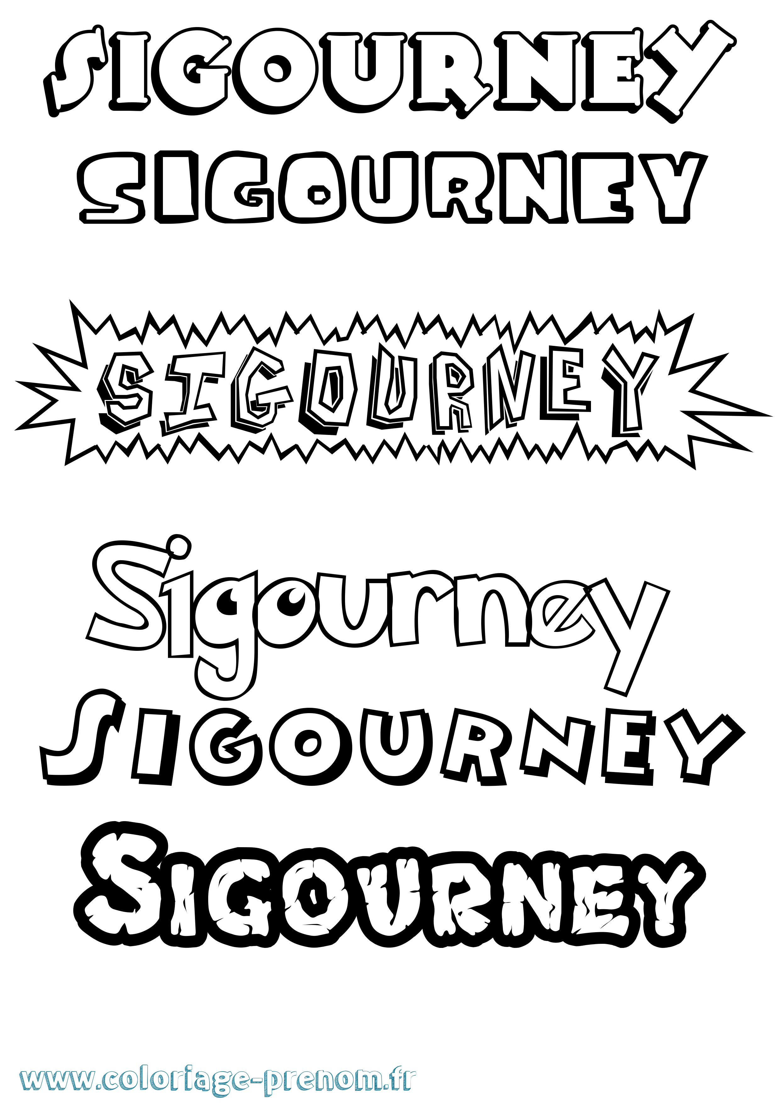 Coloriage Sigourney Dessin Animé Coloriage prénom Sigourney Dessin Animé