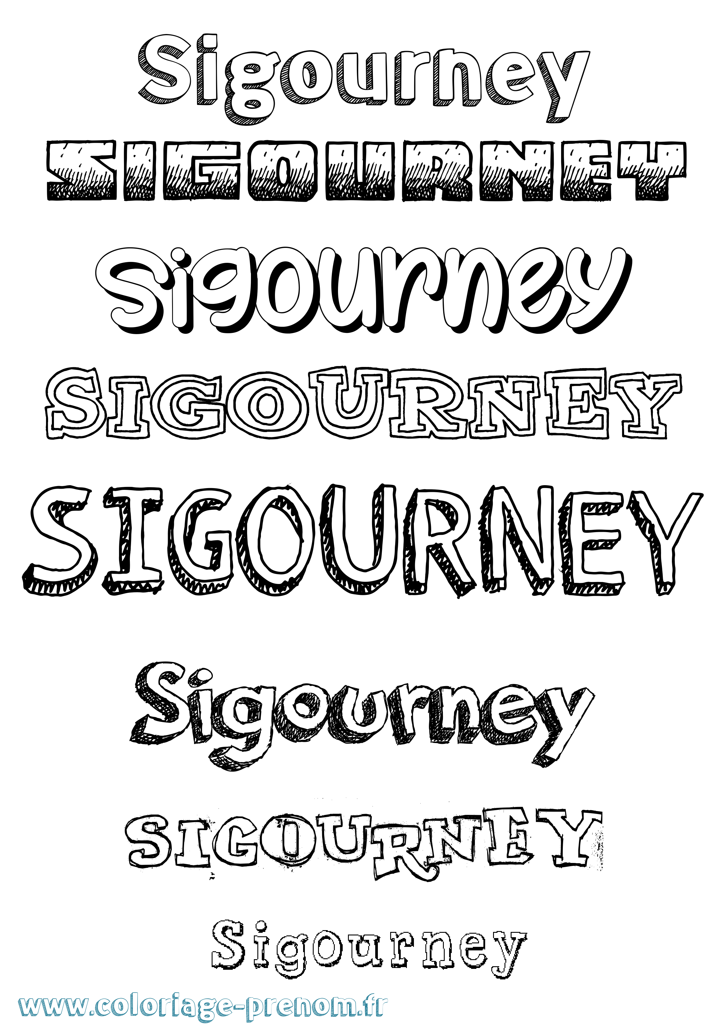 Coloriage Sigourney Dessiné Coloriage prénom Sigourney Dessiné