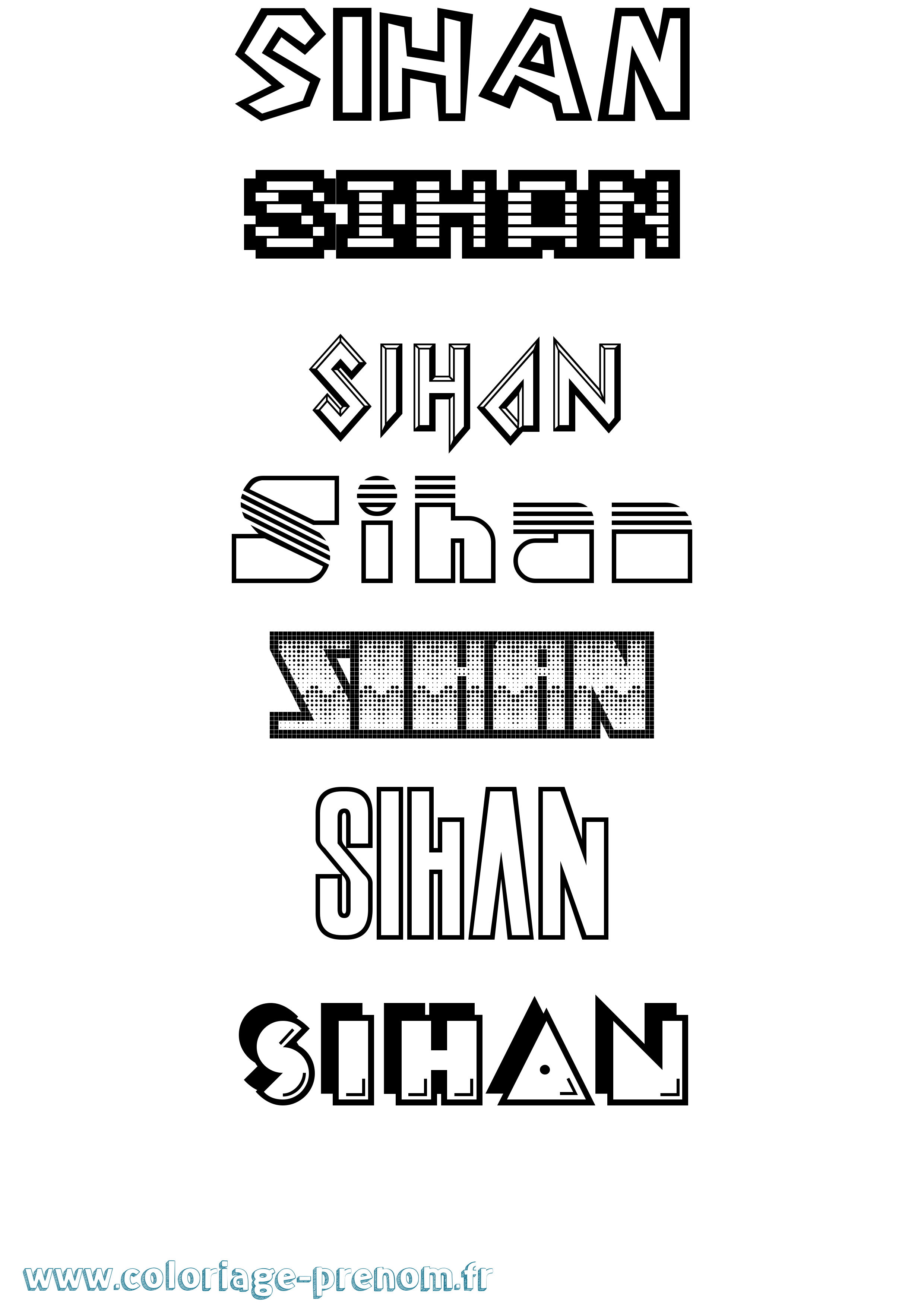 Coloriage Sihan Jeux Vidéos Coloriage prénom Sihan Jeux Vidéos