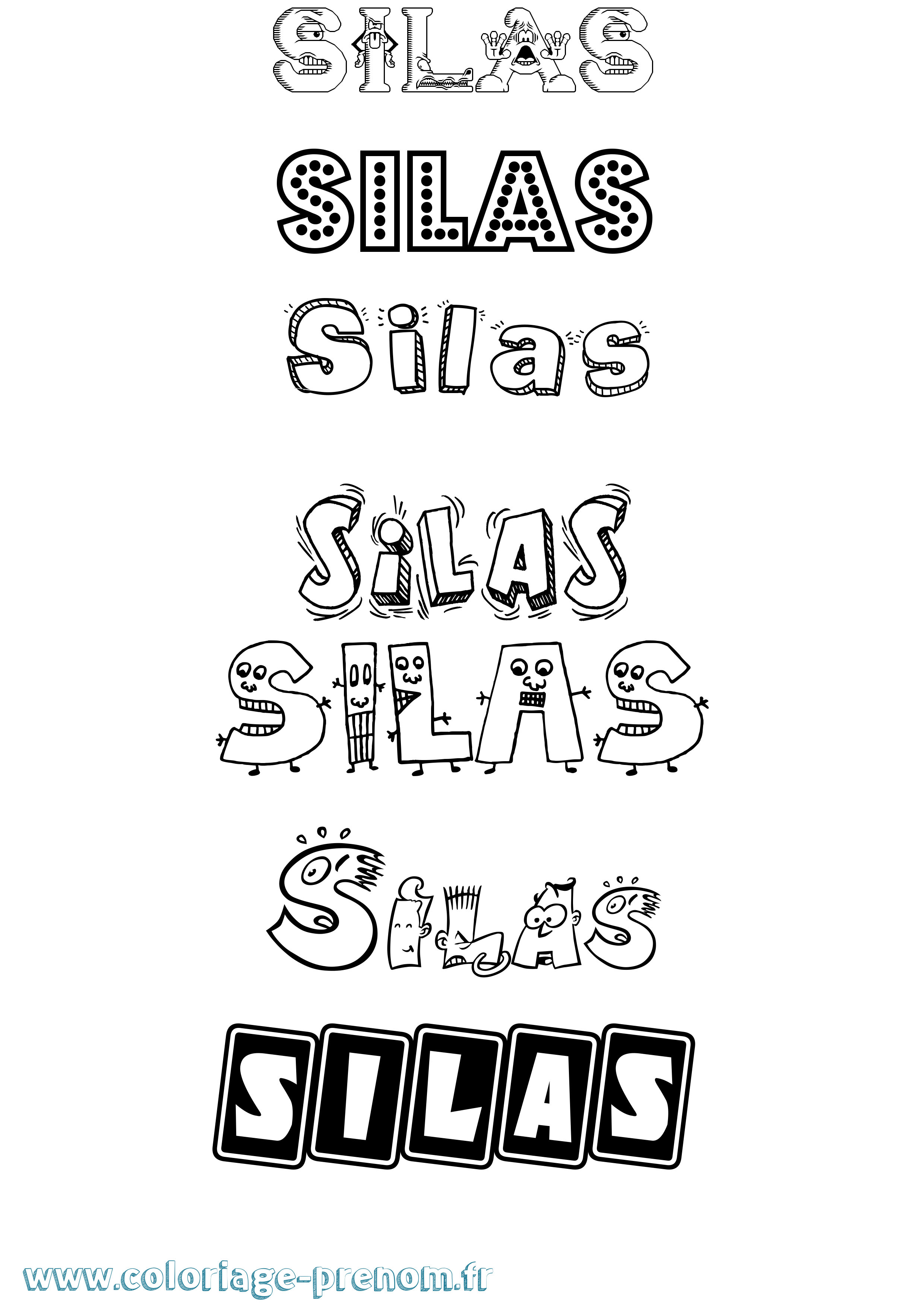 Coloriage Silas Fun Coloriage prénom Silas Fun