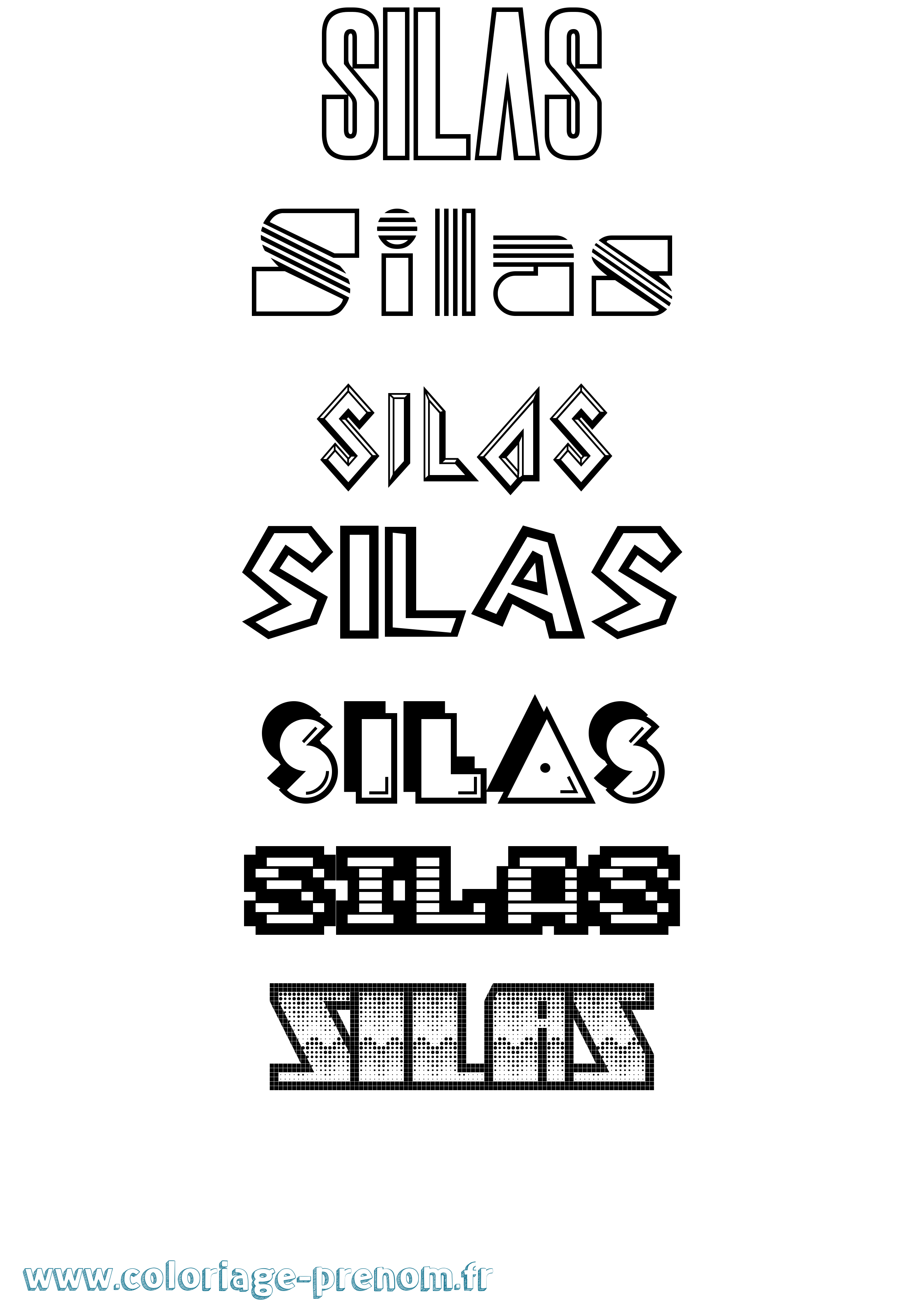 Coloriage Silas Jeux Vidéos Coloriage prénom Silas Jeux Vidéos