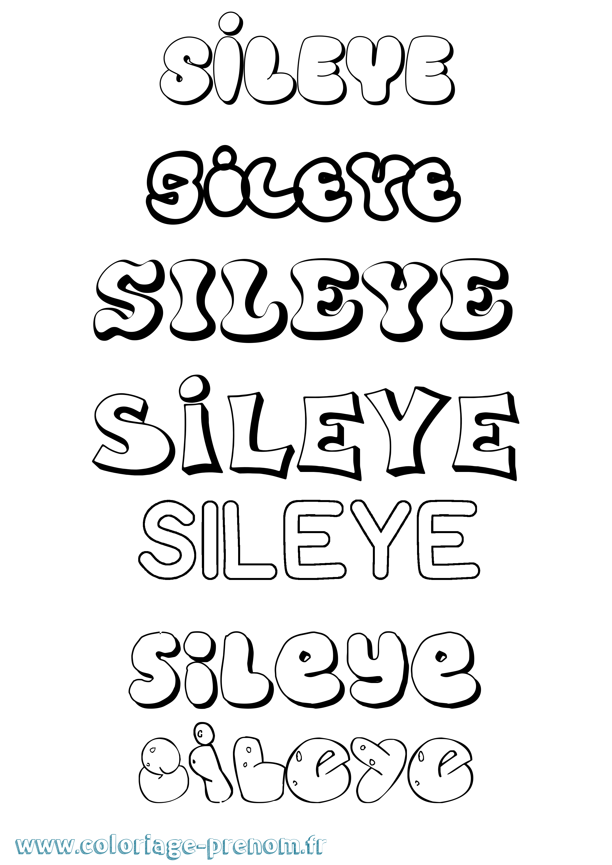 Coloriage Sileye Bubble Coloriage prénom Sileye Bubble