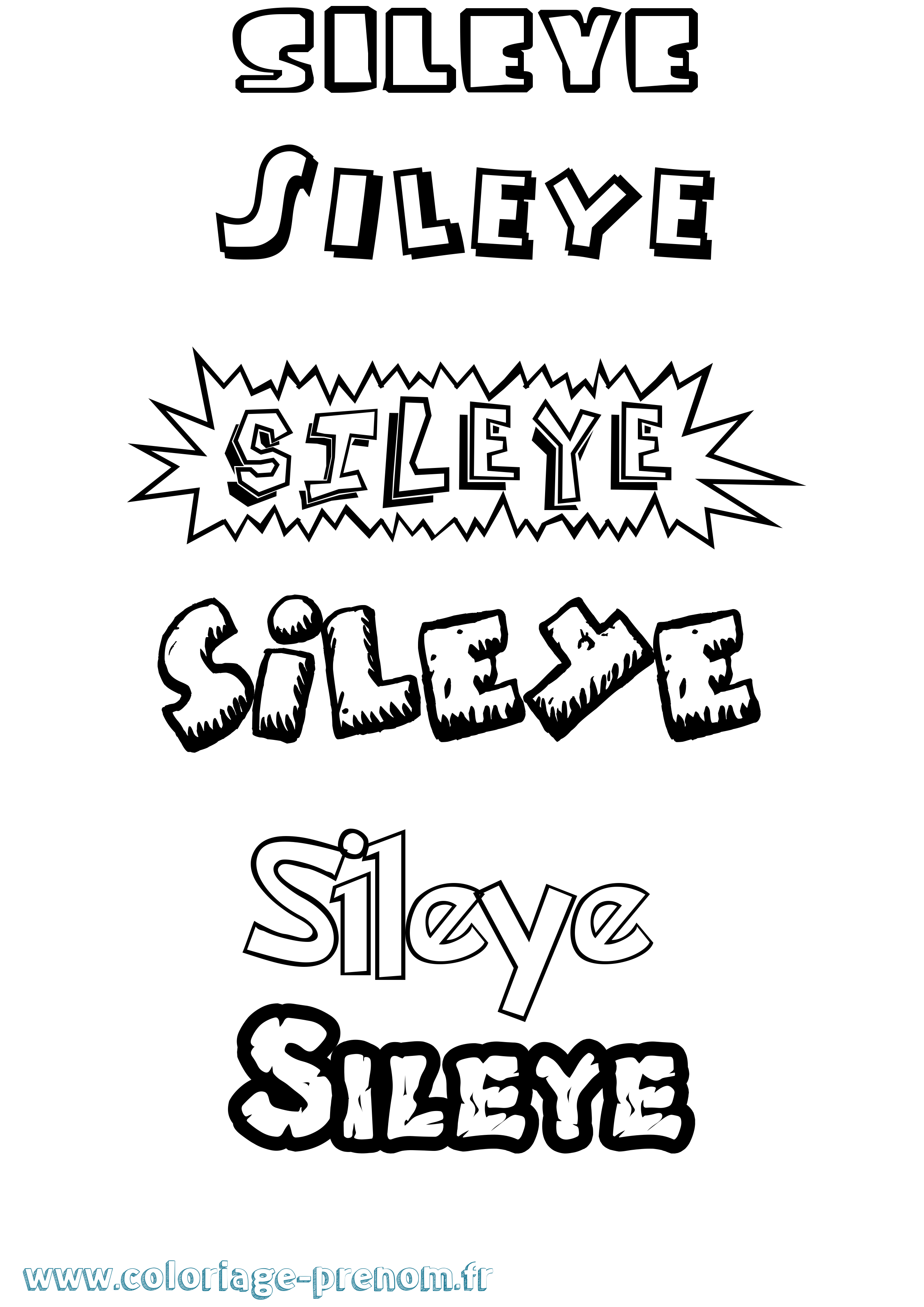 Coloriage Sileye Dessin Animé Coloriage prénom Sileye Dessin Animé