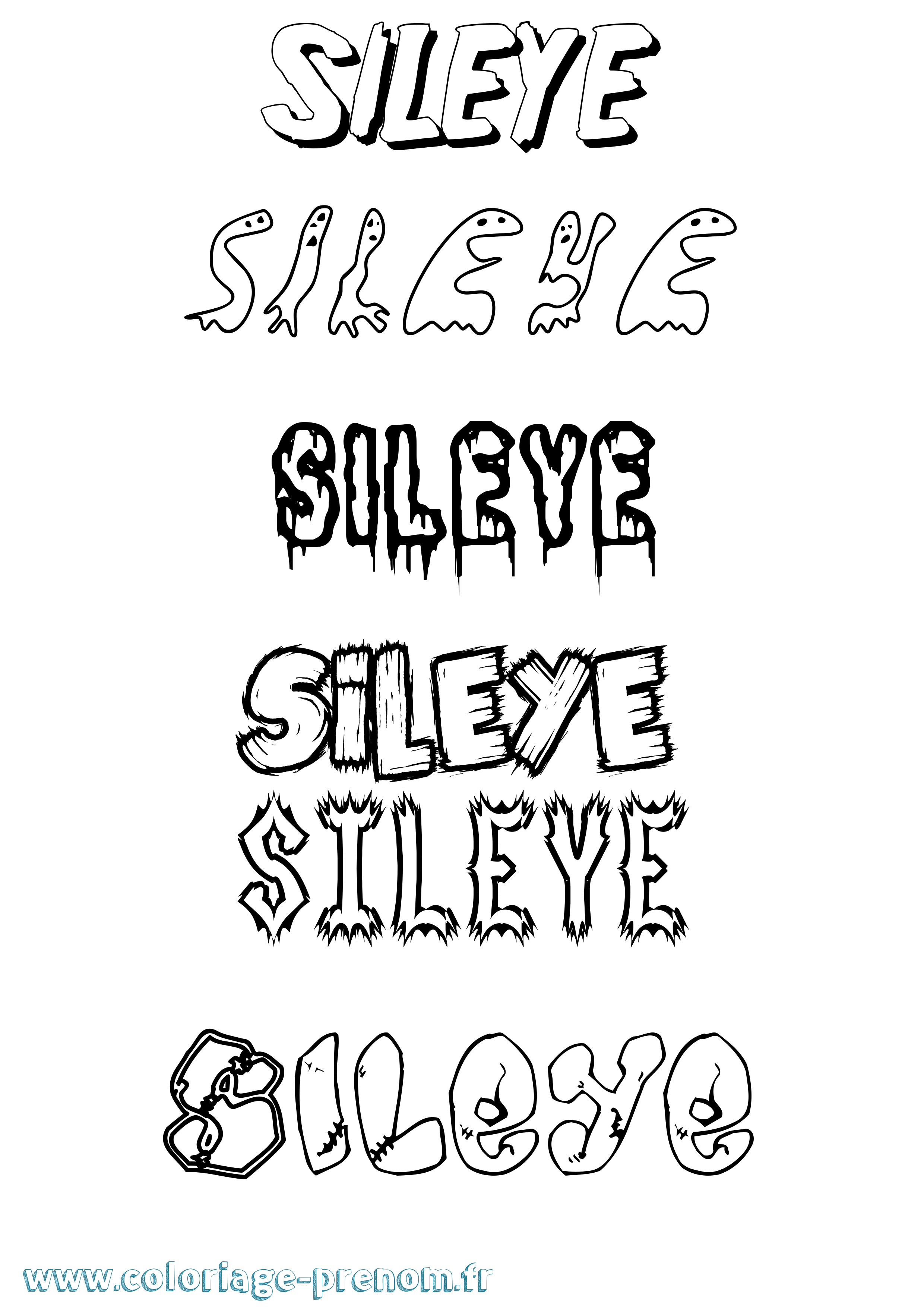 Coloriage Sileye Frisson Coloriage prénom Sileye Frisson