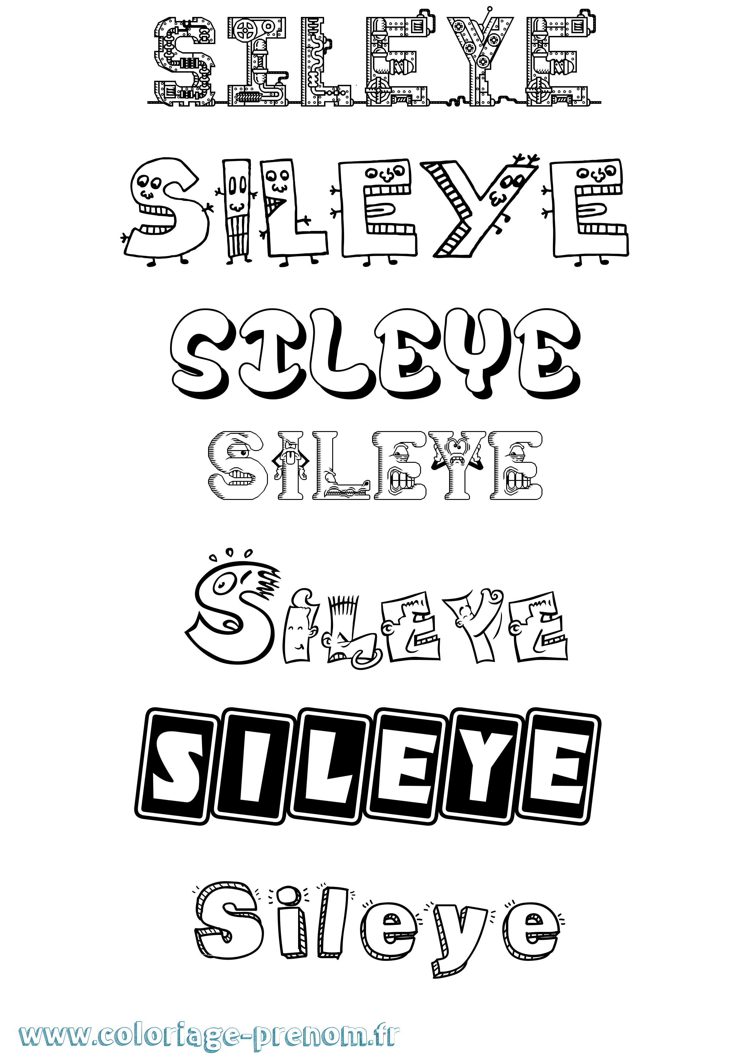 Coloriage Sileye Fun Coloriage prénom Sileye Fun