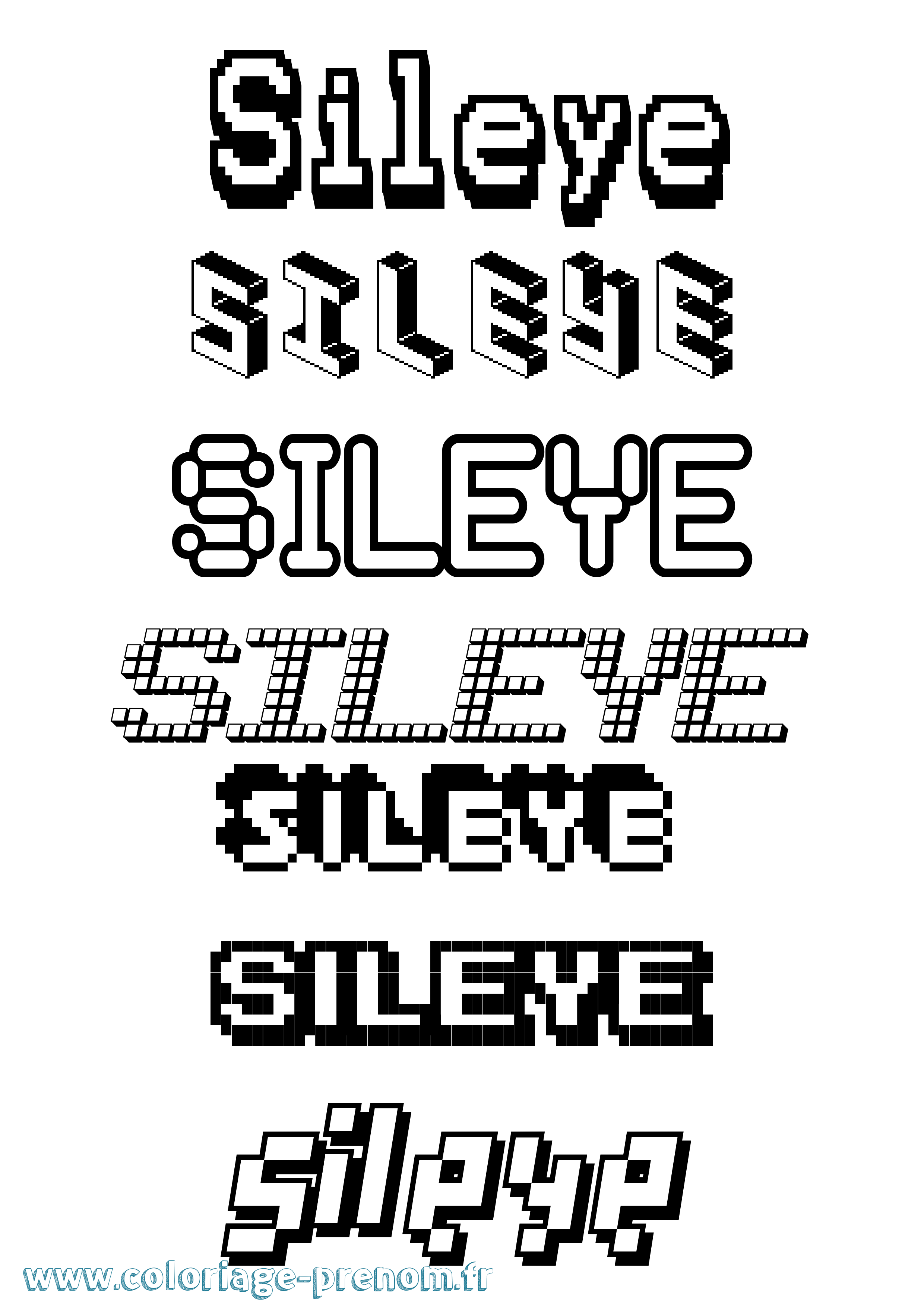 Coloriage Sileye Pixel Coloriage prénom Sileye Pixel