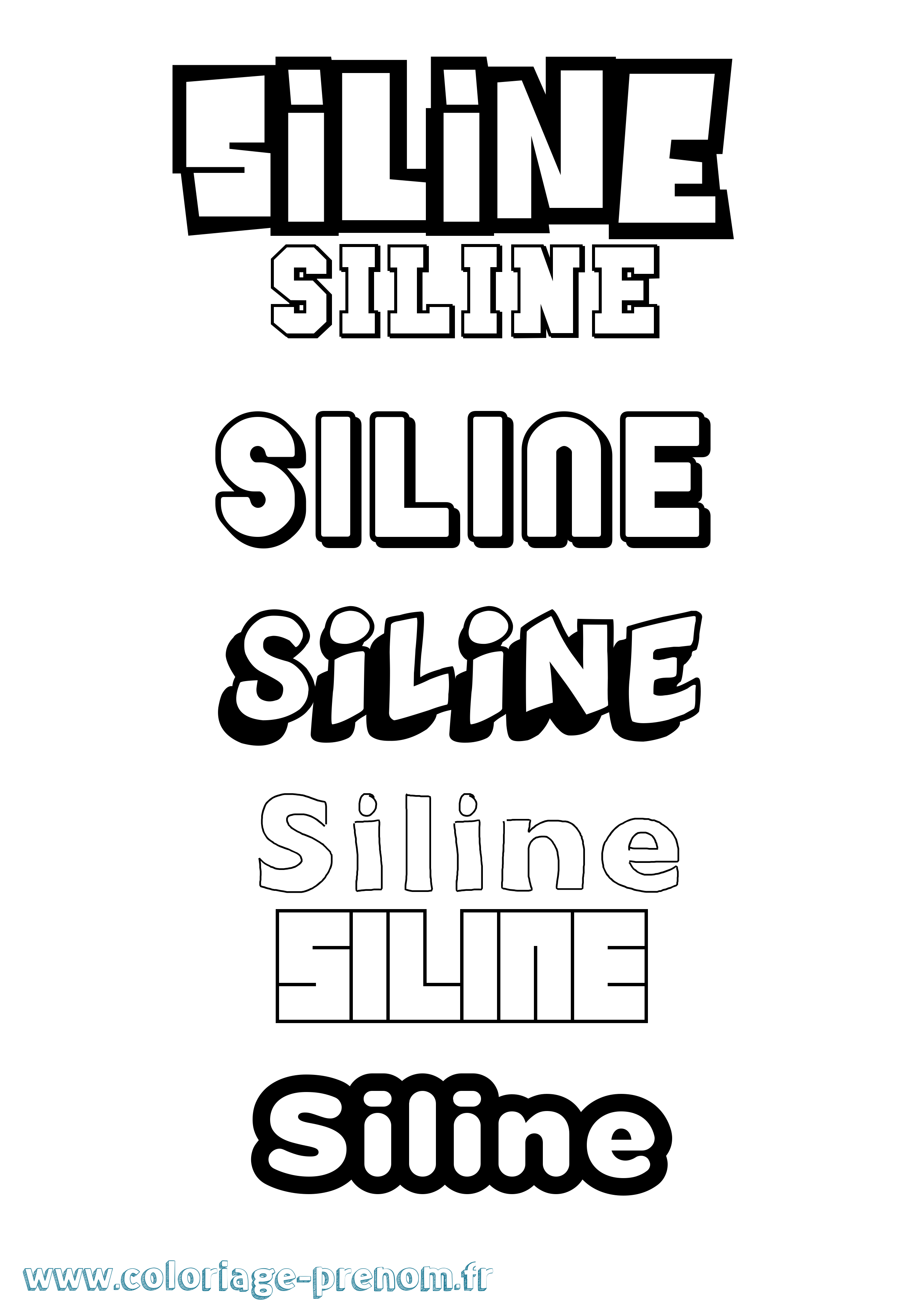 Coloriage Siline Simple Coloriage prénom Siline Simple