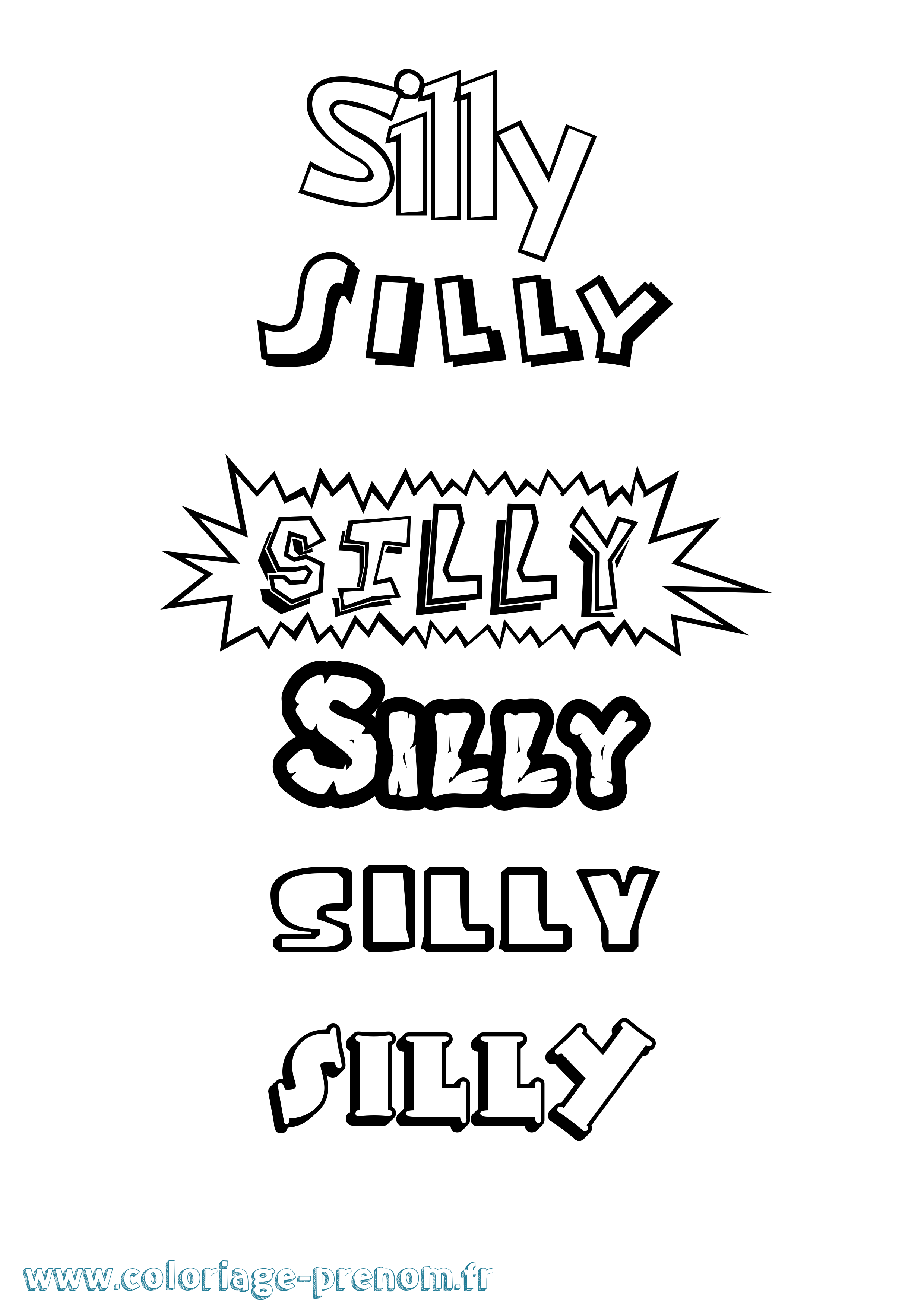 Coloriage Silly Dessin Animé Coloriage prénom Silly Dessin Animé